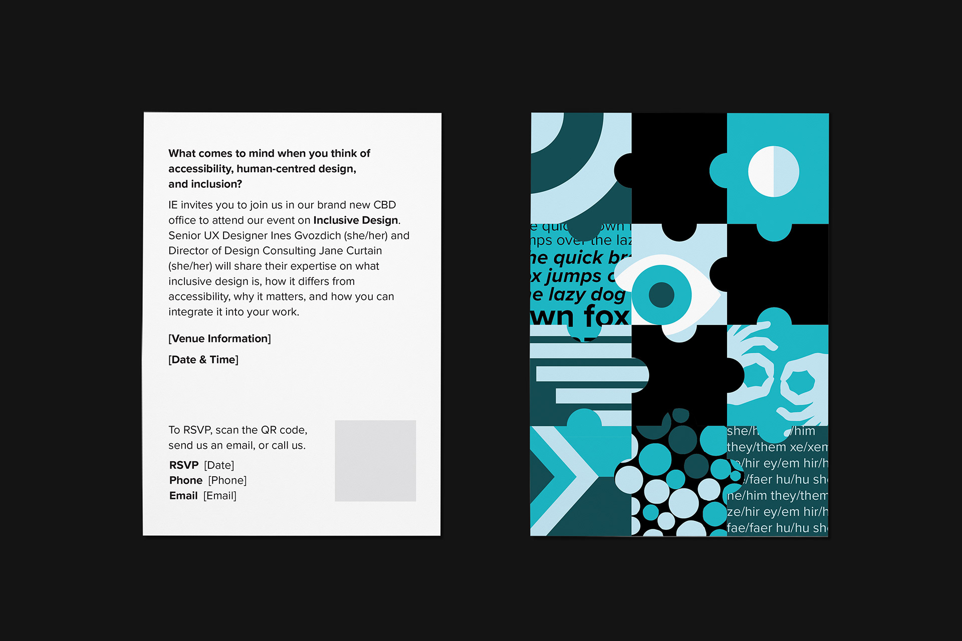 Series of Internal Artwork and Copy Proposals for Invitation - Style 02