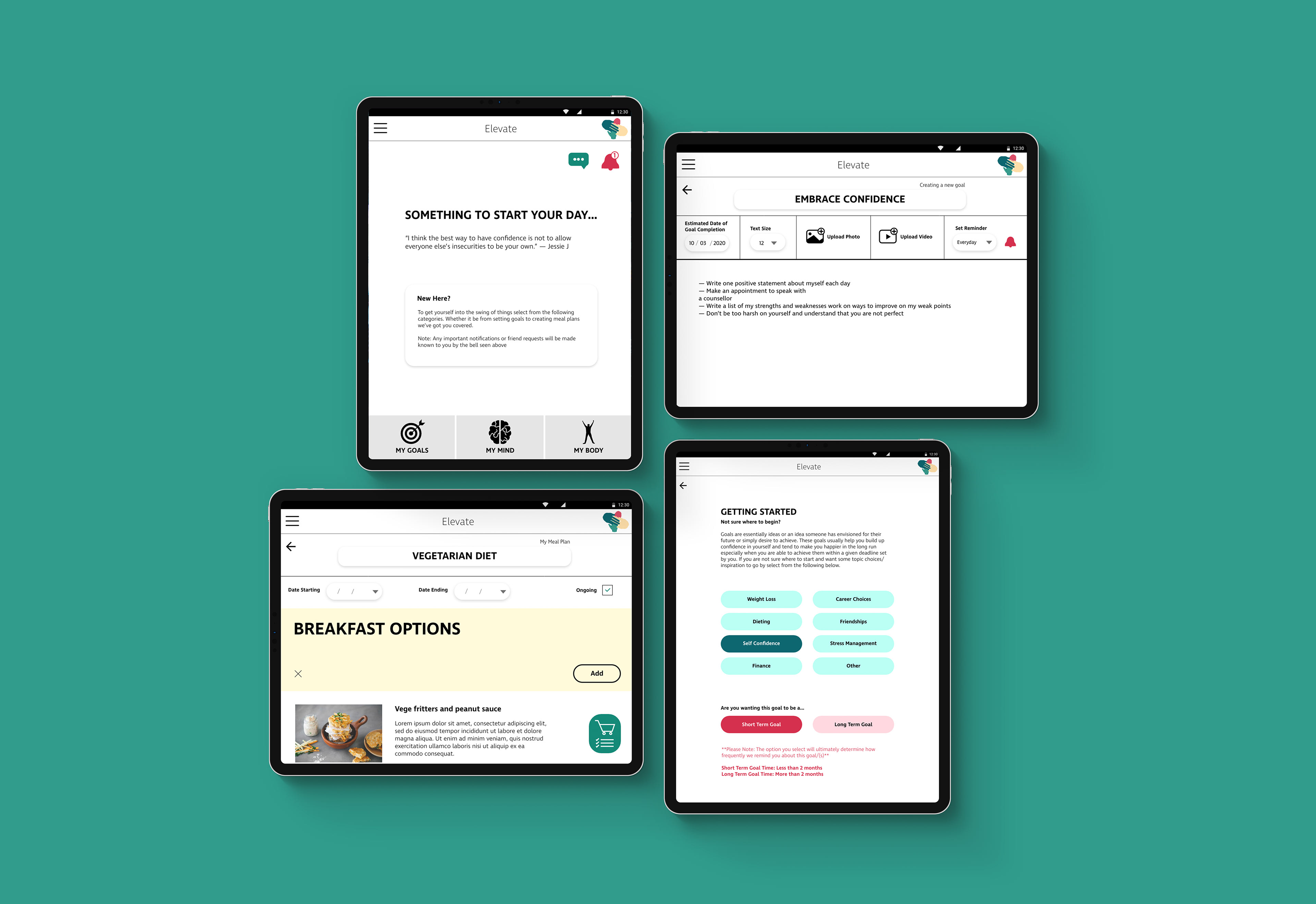 Tablet View of "Elevate"