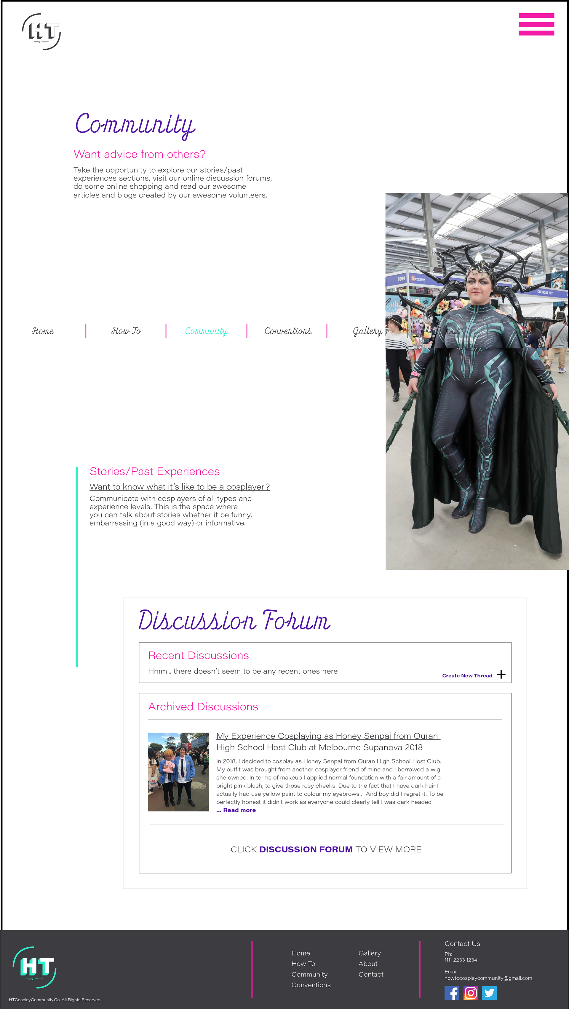 How To Cosplay Community - Community page