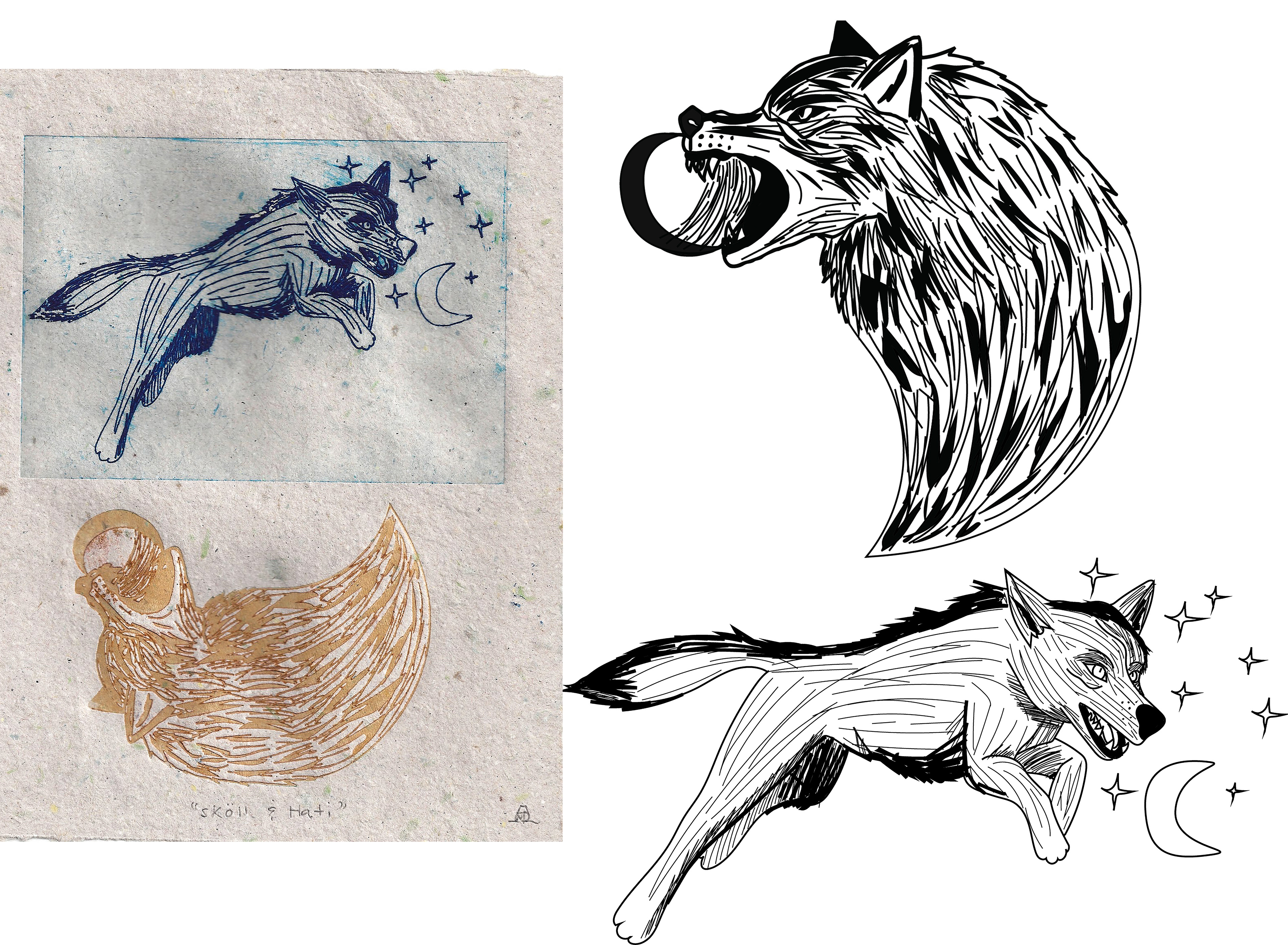 For this project two vector designs were created to become stamps. The one was carved out of wood by a printer and the other was engraved into acrylic.
