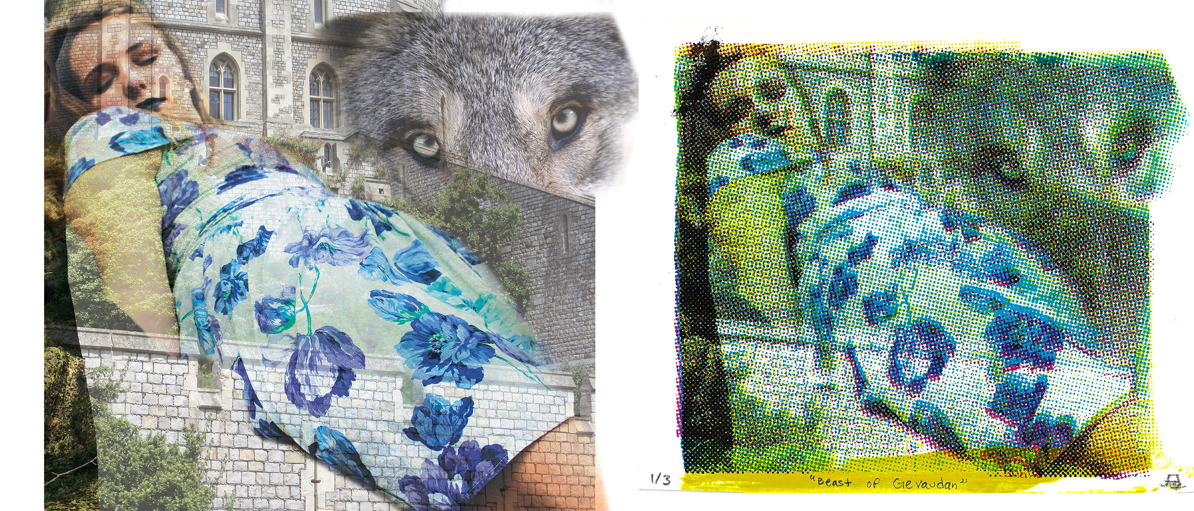 This piece was CYMK print so I had to halftone it and separate the image into individual color layers.