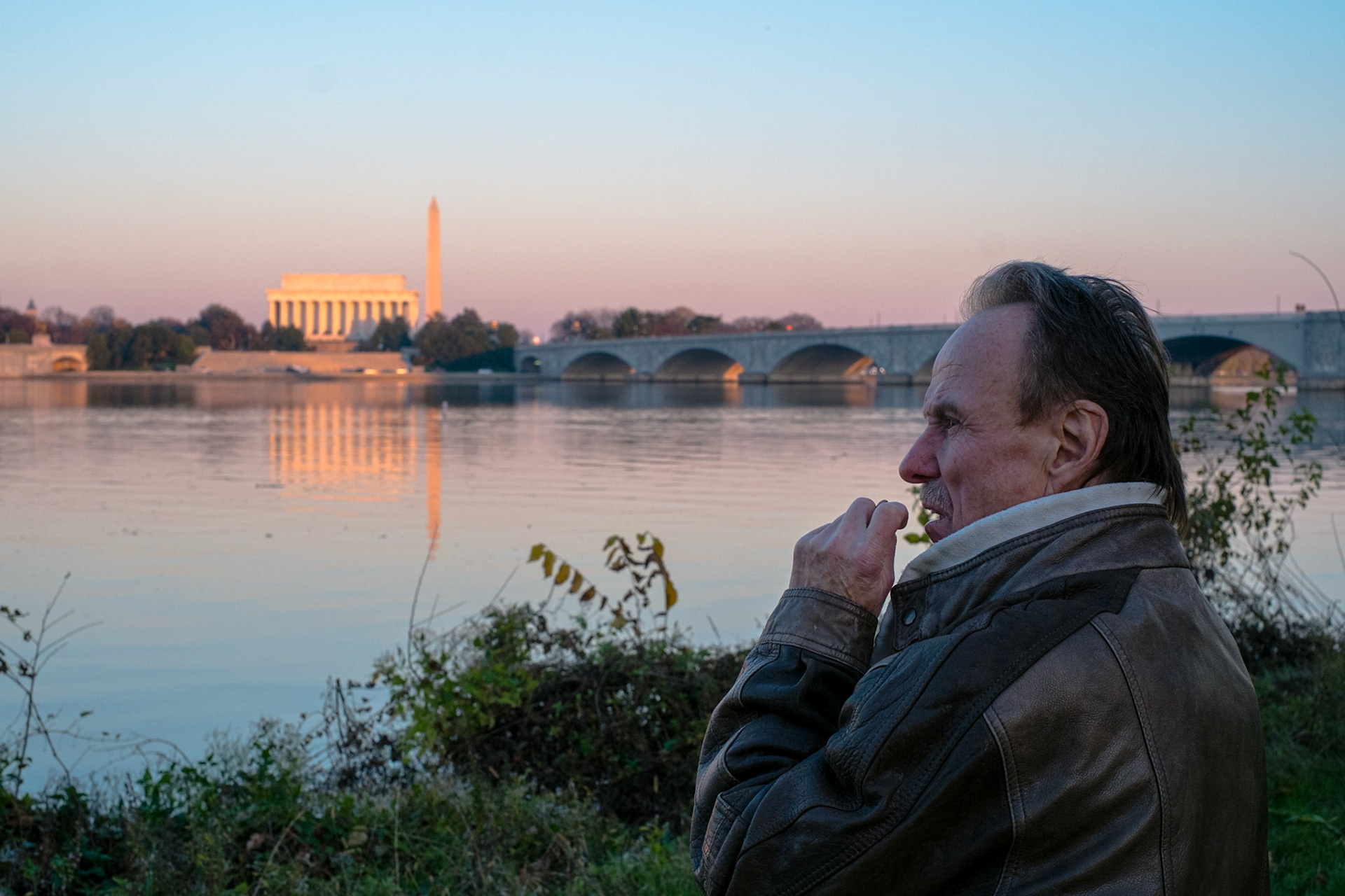 Bicycling America I, This man's name is Werner Jampon. He says he is originally from Switzerland, but has been living the the U.S. for some years now. He actually lives across the river in D.C. I have his address and phone number which he gave to me. I wish I could remember the details of the conversation we had (this was the evening before the morning of the previous photo), but all I remember now is his talk about the Matterhorn, Space, existence, and the swan you will see in the next picture I post tomorrow. He was a fascinating man, and is partly responsible for my camping spot that night, as I was only taking a break from my ride to take some photographs, but got wound into a long conversation with him (it was more actually just listening to him talk), which, by the time we were through, the sun was already quite low. Things always seem to work out, even if it wasn't how you planned them to.