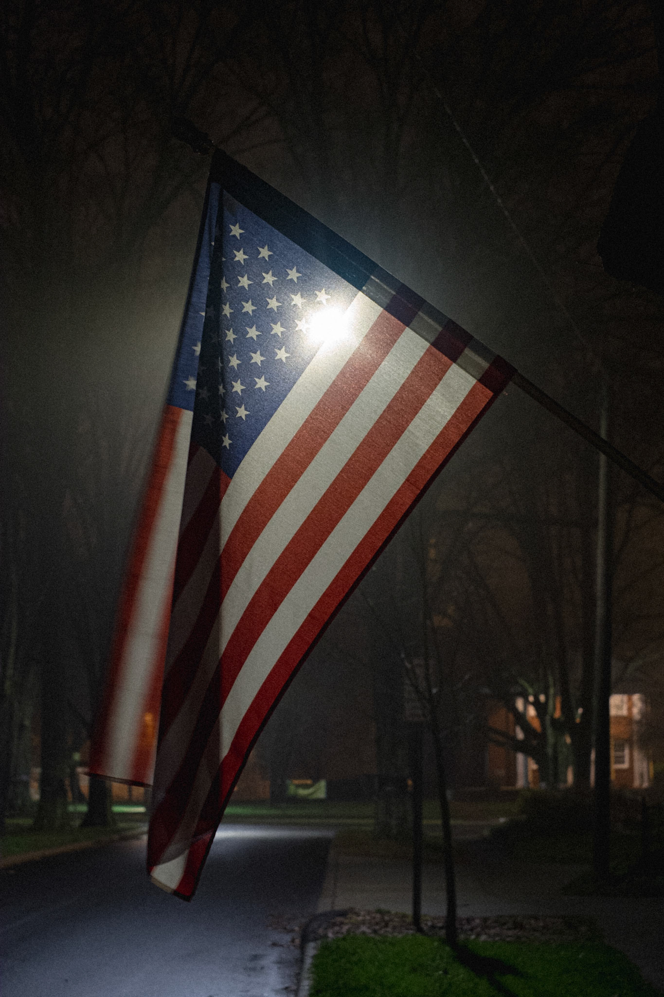Bicycling America VII. American Flag in a Neighborhood in Charlotte, North Carolina. I forget on what day this was. I stayed in two places during the Christmas week that I spent in Charlotte. One night was at a supposed friend's with whom I used to work at a local cafe here in Annapolis, and the other was four nights at a very lovely woman's who I didn't actually meet as she wasn't in town (acquaintanship made through the WarmShowers cycling app). Flags displayed so prominently, or at all, to me are, well, complicated symbols I guess you might say. For myself, I can't ever imagine waving something so proudly when I think about this country and its relationship to the world beyond its borders, and when I think of the profoundly misguided, and often deliberately toxic, destructive, malign, and subversive policy that is put in place at every level of government office in this nation. However, I am fascinated by the flag and the sort of cult attitude of some that attends to it. It can be a symbol of propaganda, or it may simply be a symbol of one's pride (pride for what, I couldn't say). And of course there is the evolution of the flag from the country's founding down to today. In all of this I find a curiosity and fascination with this thing, this flag which embodies so many differing philosophical ideals. It is a symbol of hypocrisy and contrariness, but it is (to some extent) a symbol of inclusivity. There is much work to be done there, however.