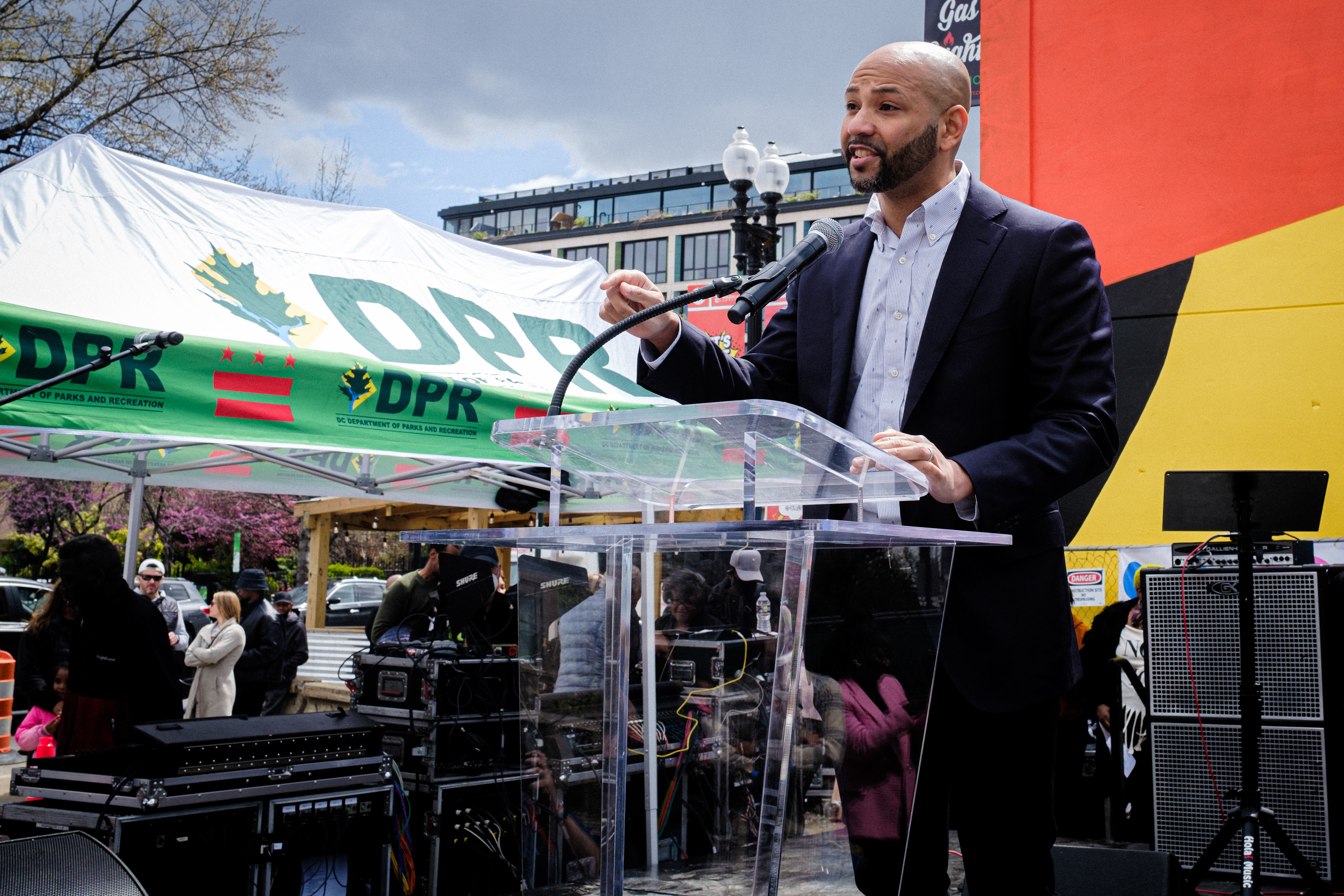 Rakim Brooks, president of the Alliance for Justice speaking