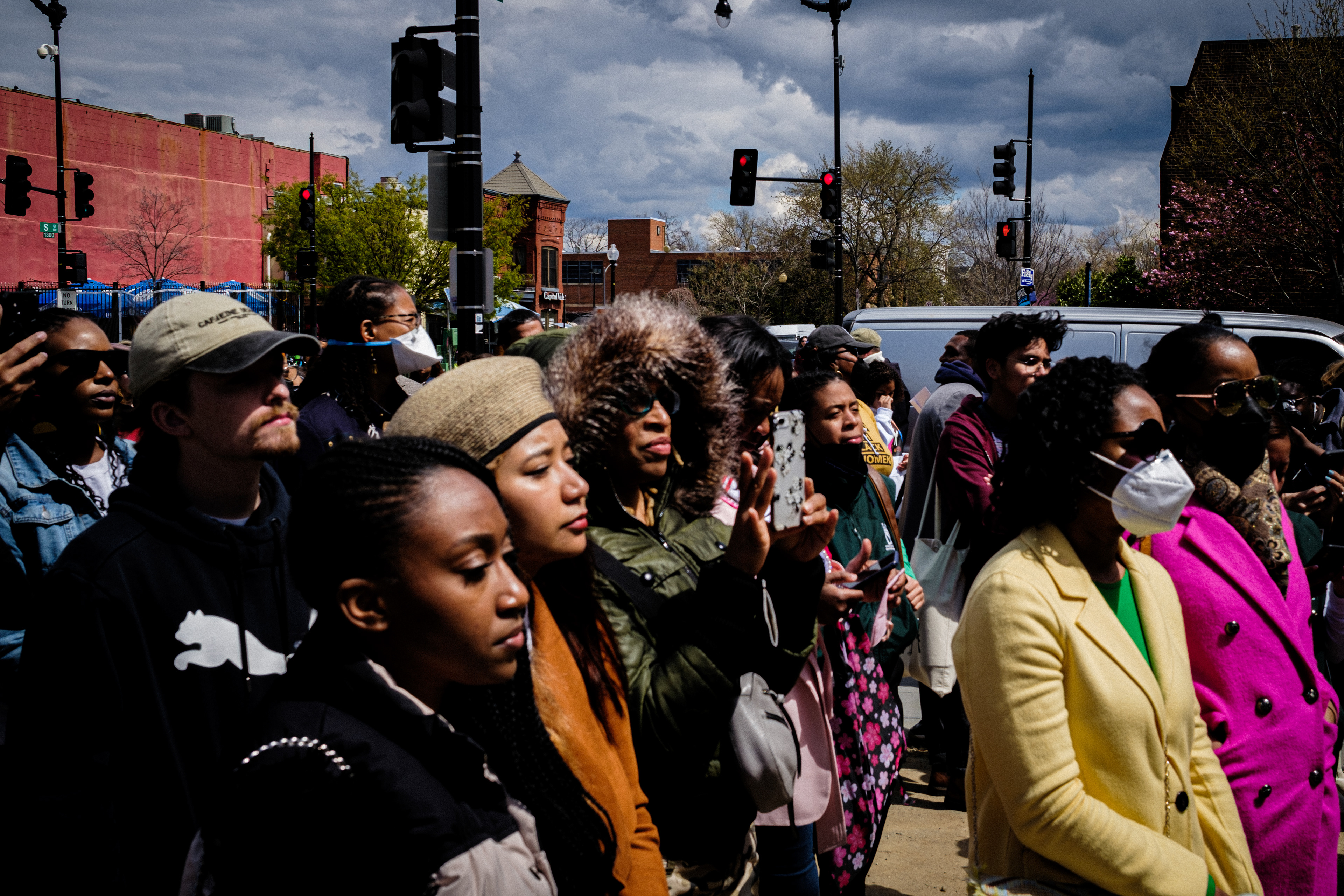 Crowd listening at the event