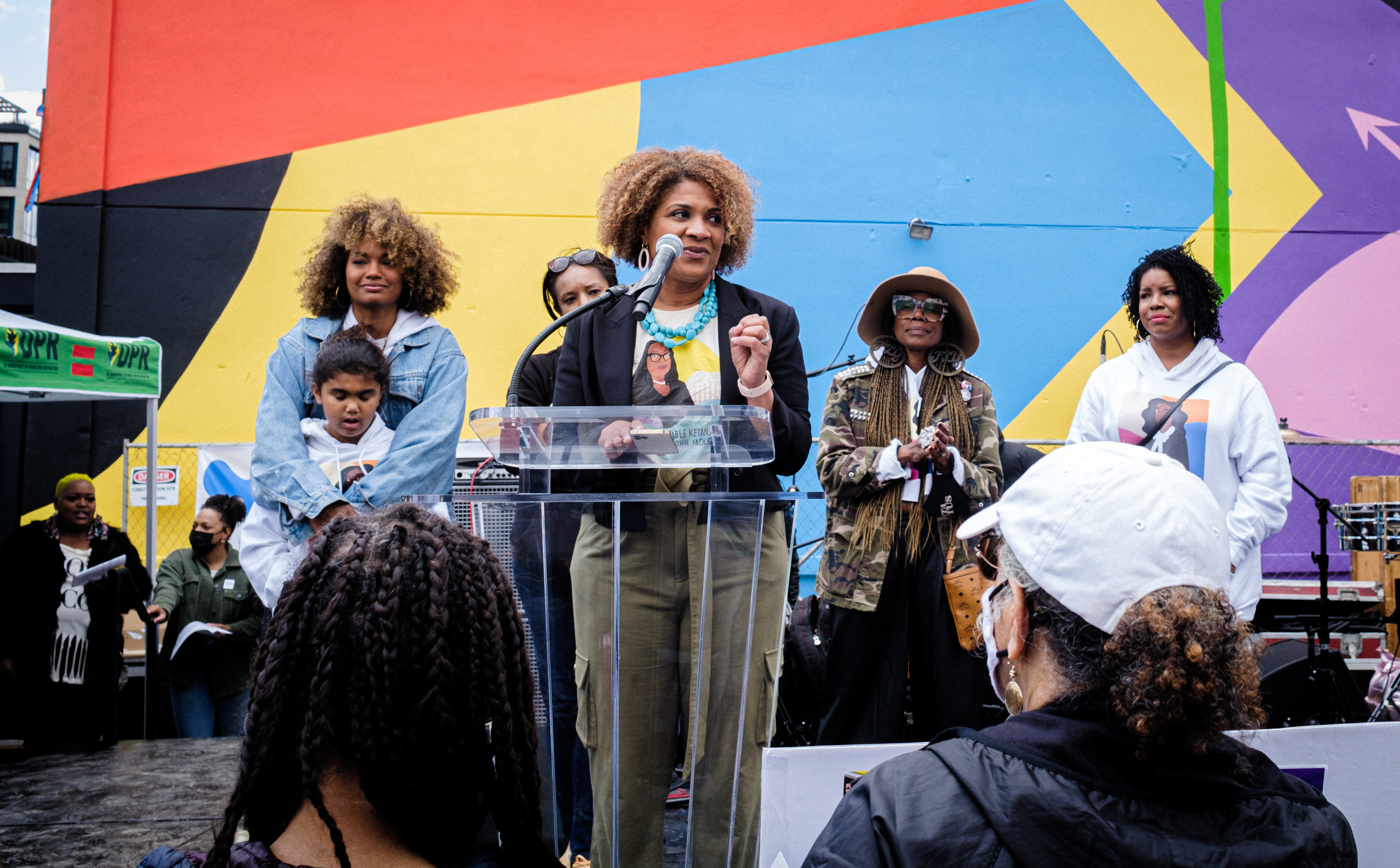 Members of She Will Rise speaking