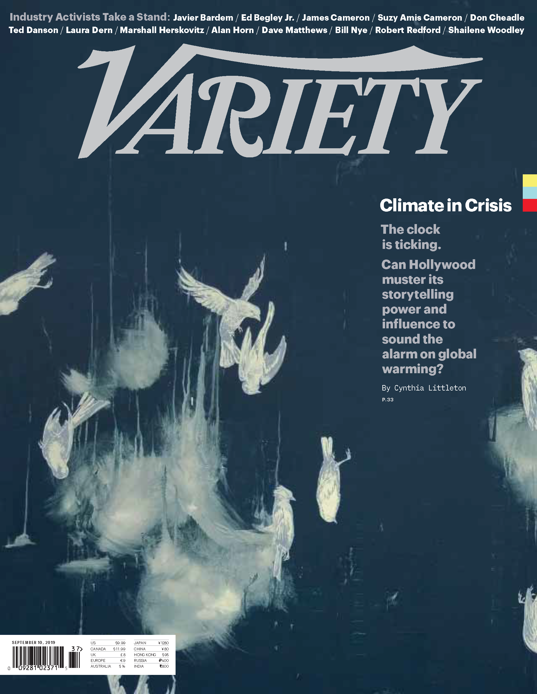 The World is in our hands Campaign featured in Variety's 'Climate in Crisis' Issue (September 10th, 2019) Print & Digital. Supporting the UN Environment Campaign #ActNow with UN Environment Goodwill Ambassador, Aidan Gallagher.
