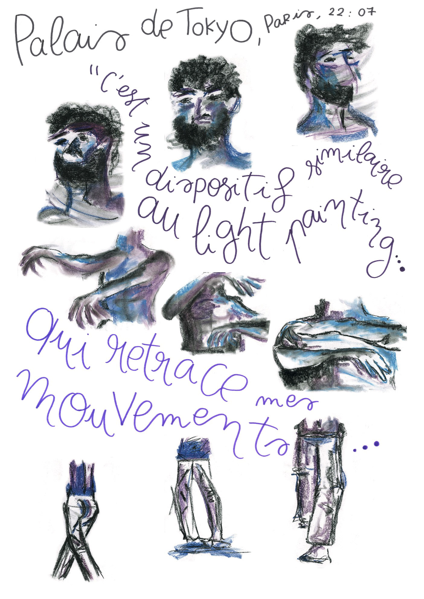 Retranscription du travail de V.Glowinsky à travers le dessin