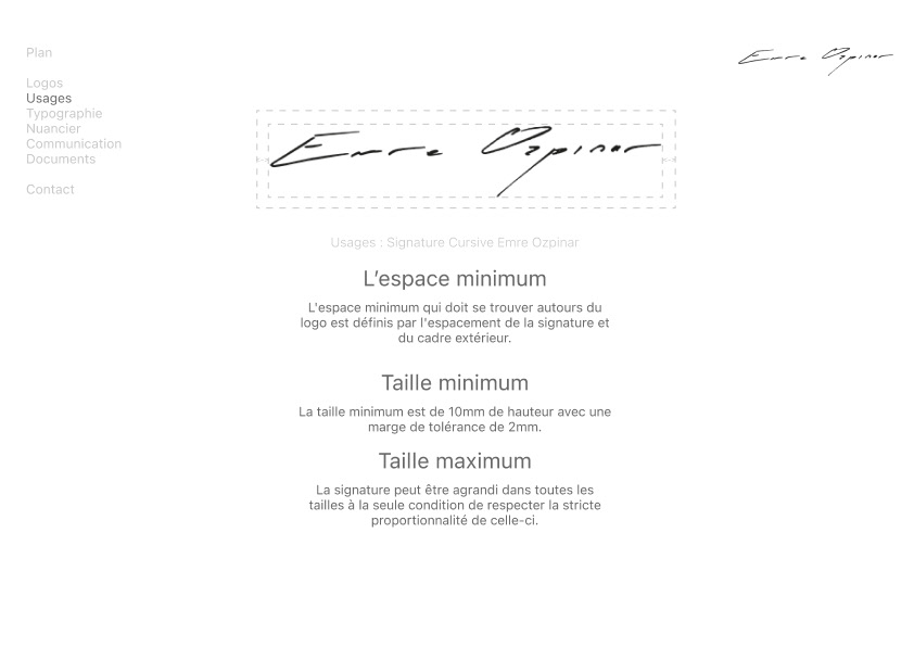 Charte Graphique Emre Ozpinar 2017-2020