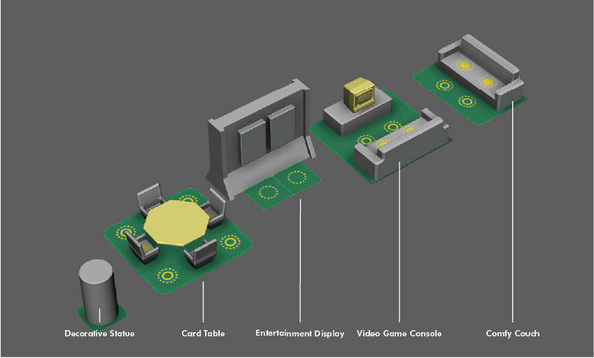 All content in the game was initially greyboxed with defined repair and interaction points to gain insight into the spatial constraints of each ship and balance the challenge of space management