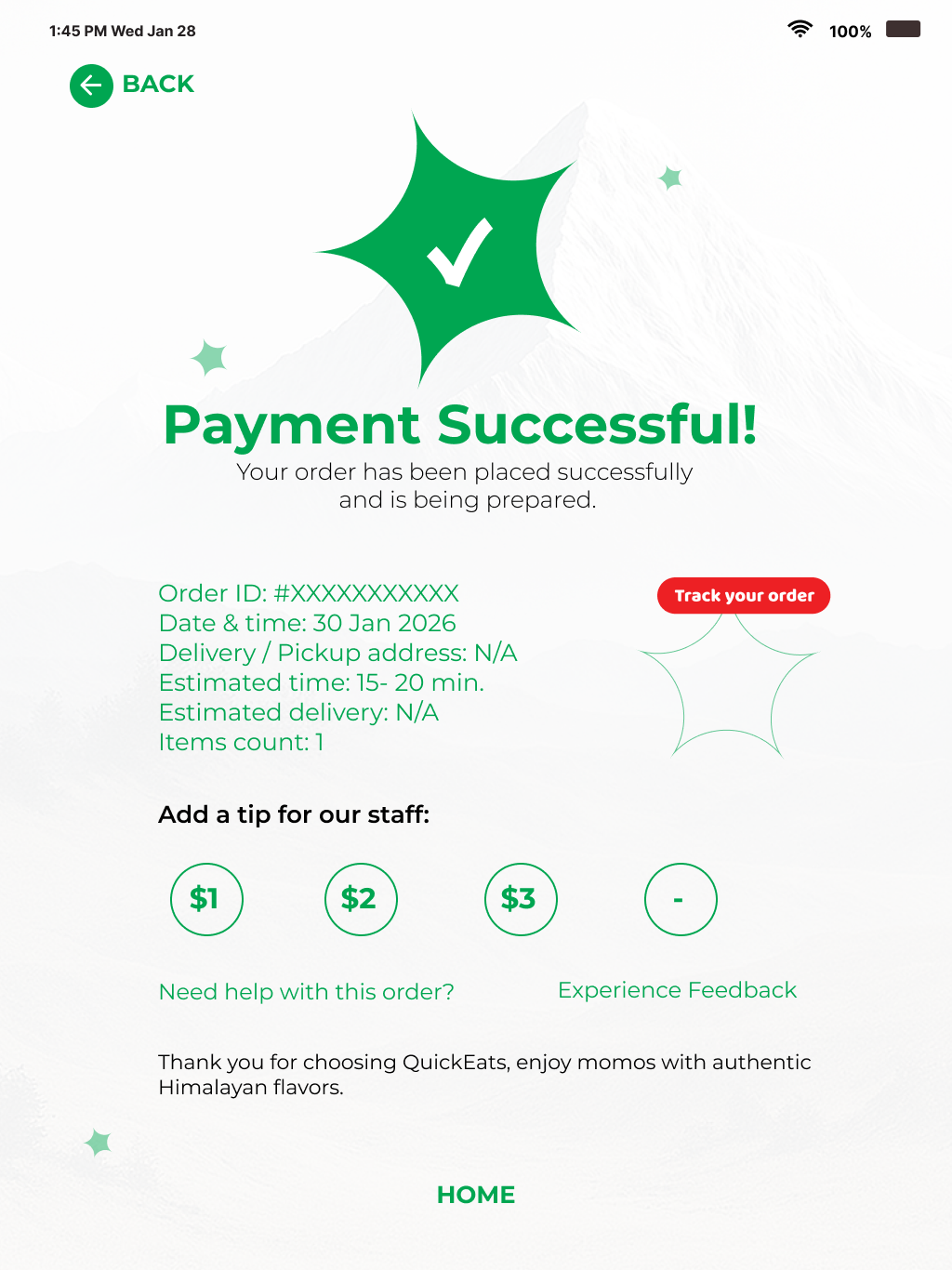 Payment Successful Page