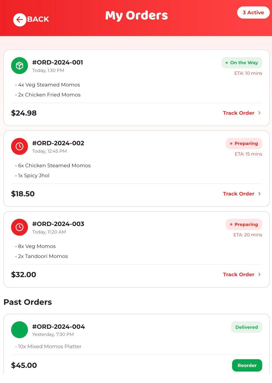Track Order Page