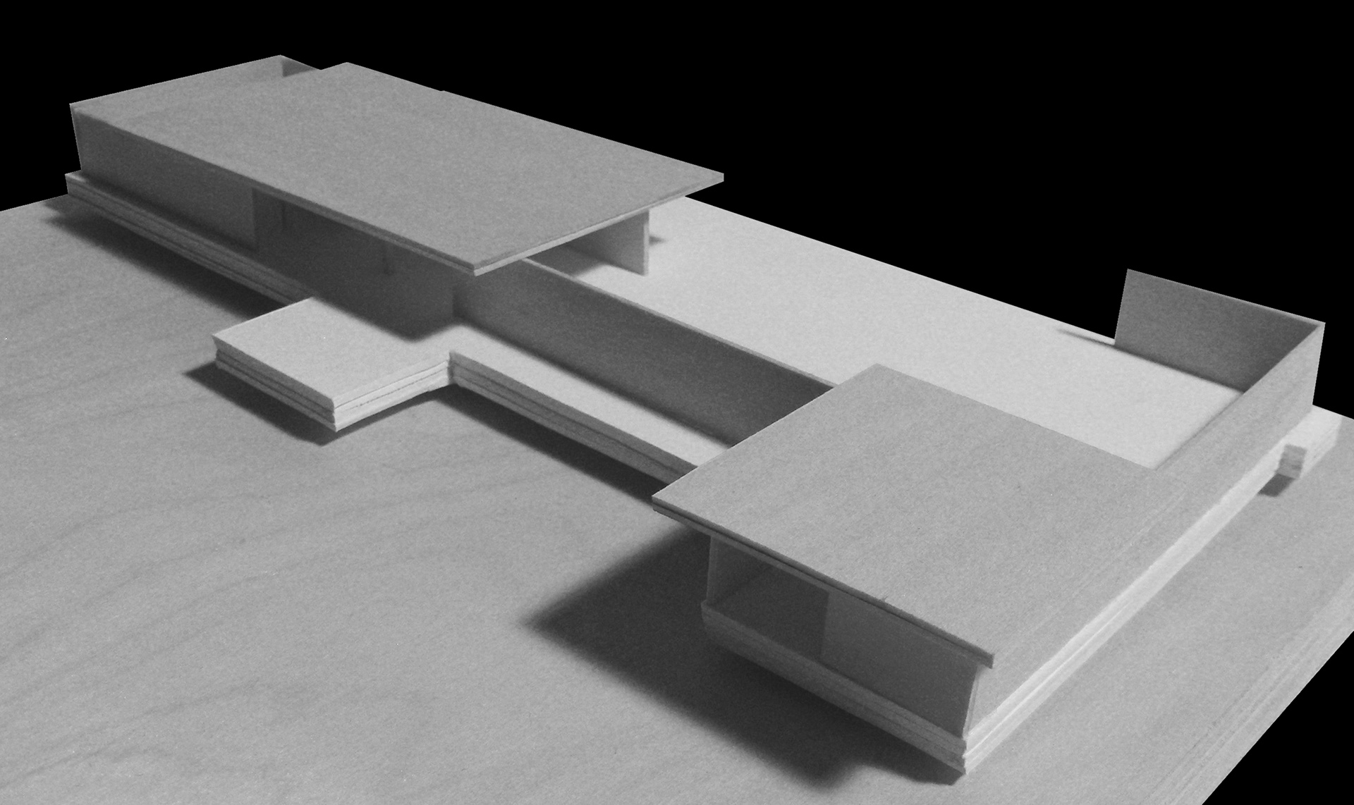 A tectonic massing study, exploring how those volumes express structure, architectural assembly, preliminary materiality, and construction logic.
