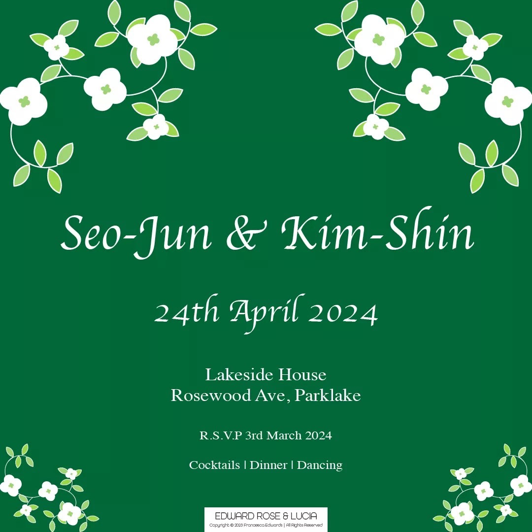 Wedding Stationery - 2023 - White Floral Green