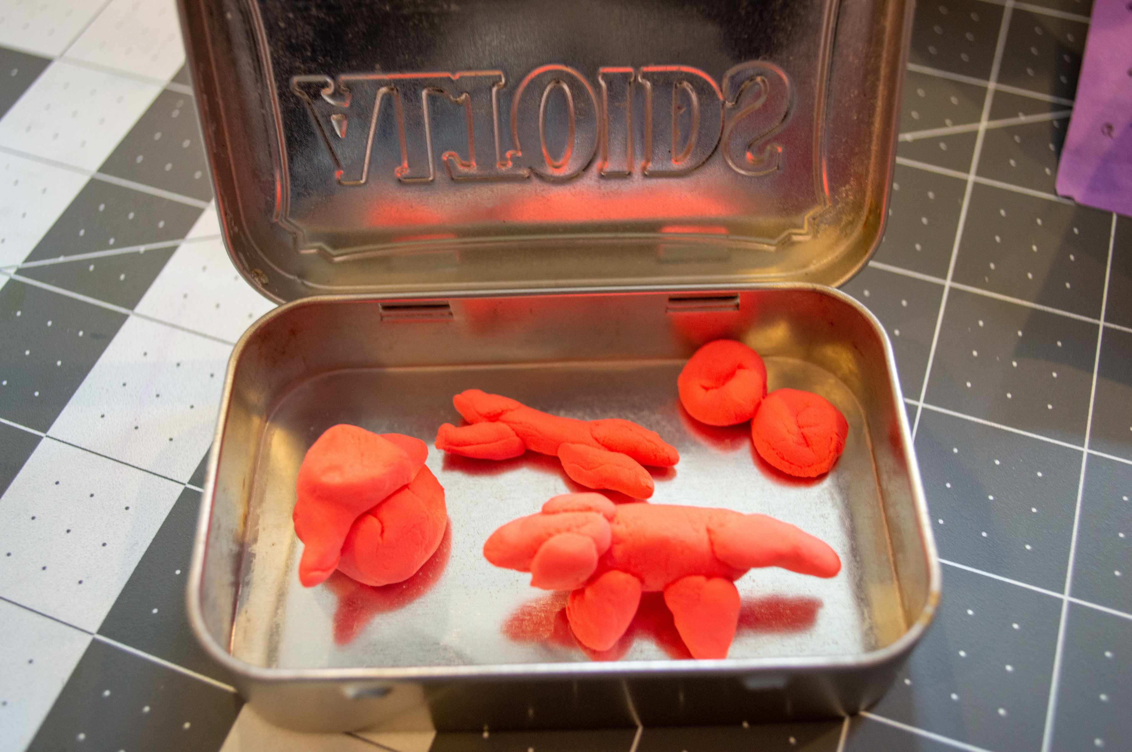 Air dry clay & Altoids container