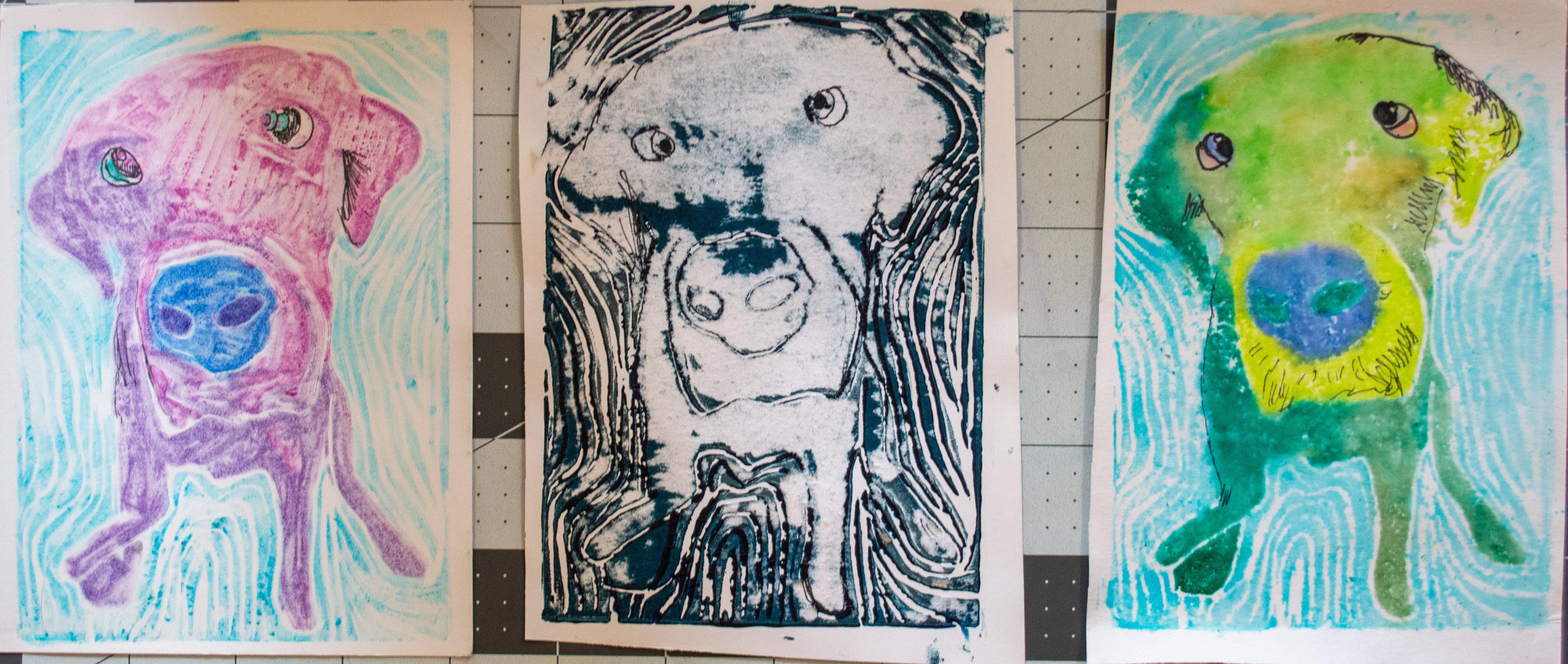 Multicolor print with ink