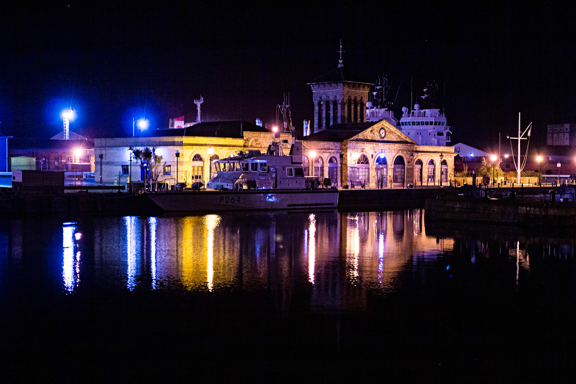 Royal Navy Patrol Boat, HMS Archer (P264) and Forth Ports Ltd in Leith Docks Please see my other Photographs at: www.jamespdeans.co.uk