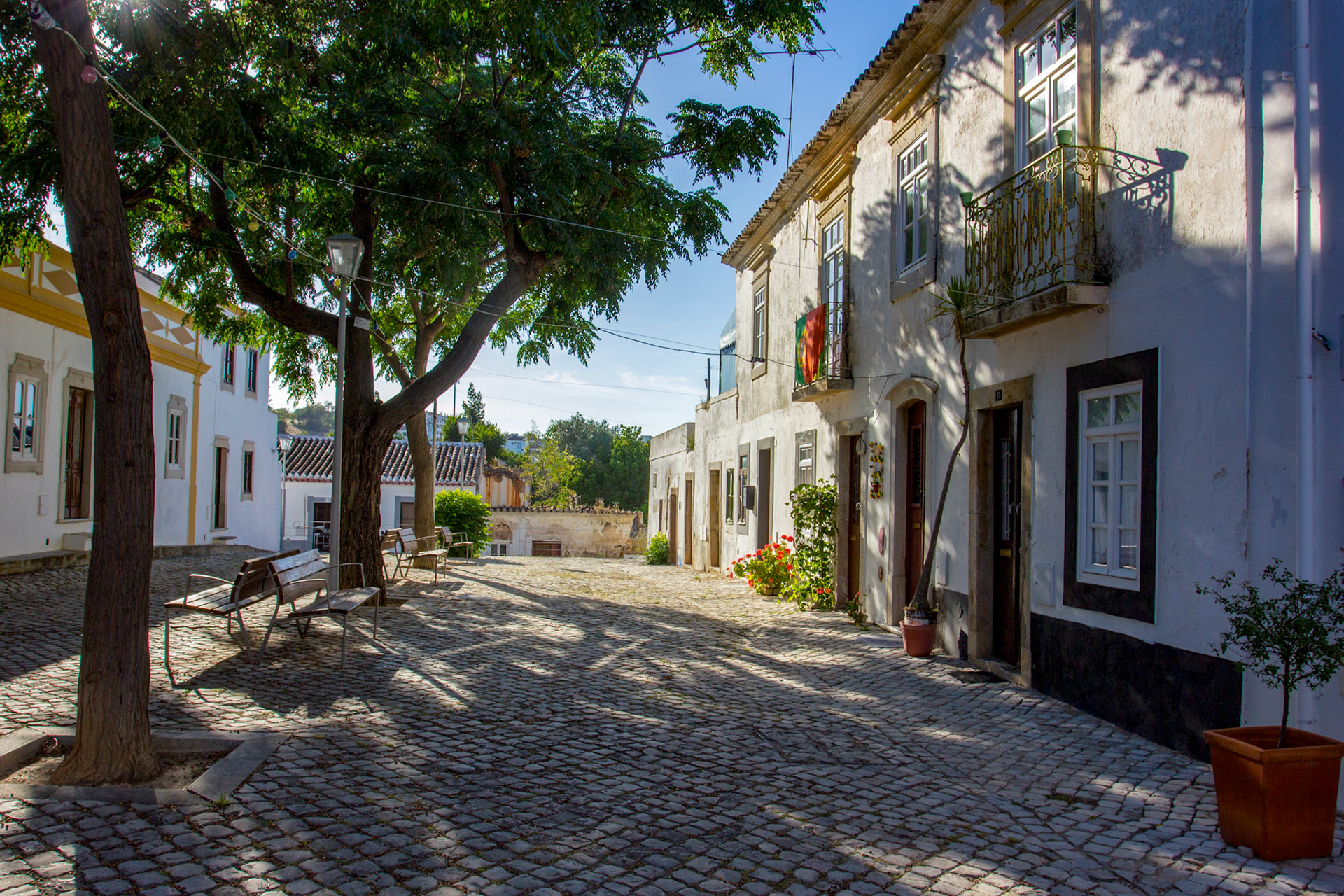 Old buildings within the old Tavira town walls.