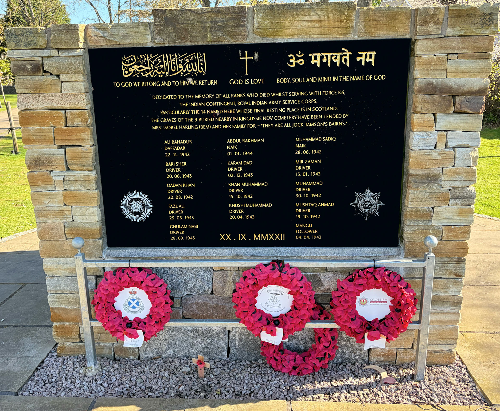 WW2 Memorial to Indian soldiers buried in Scotland. Newtonmore 29 April 2026