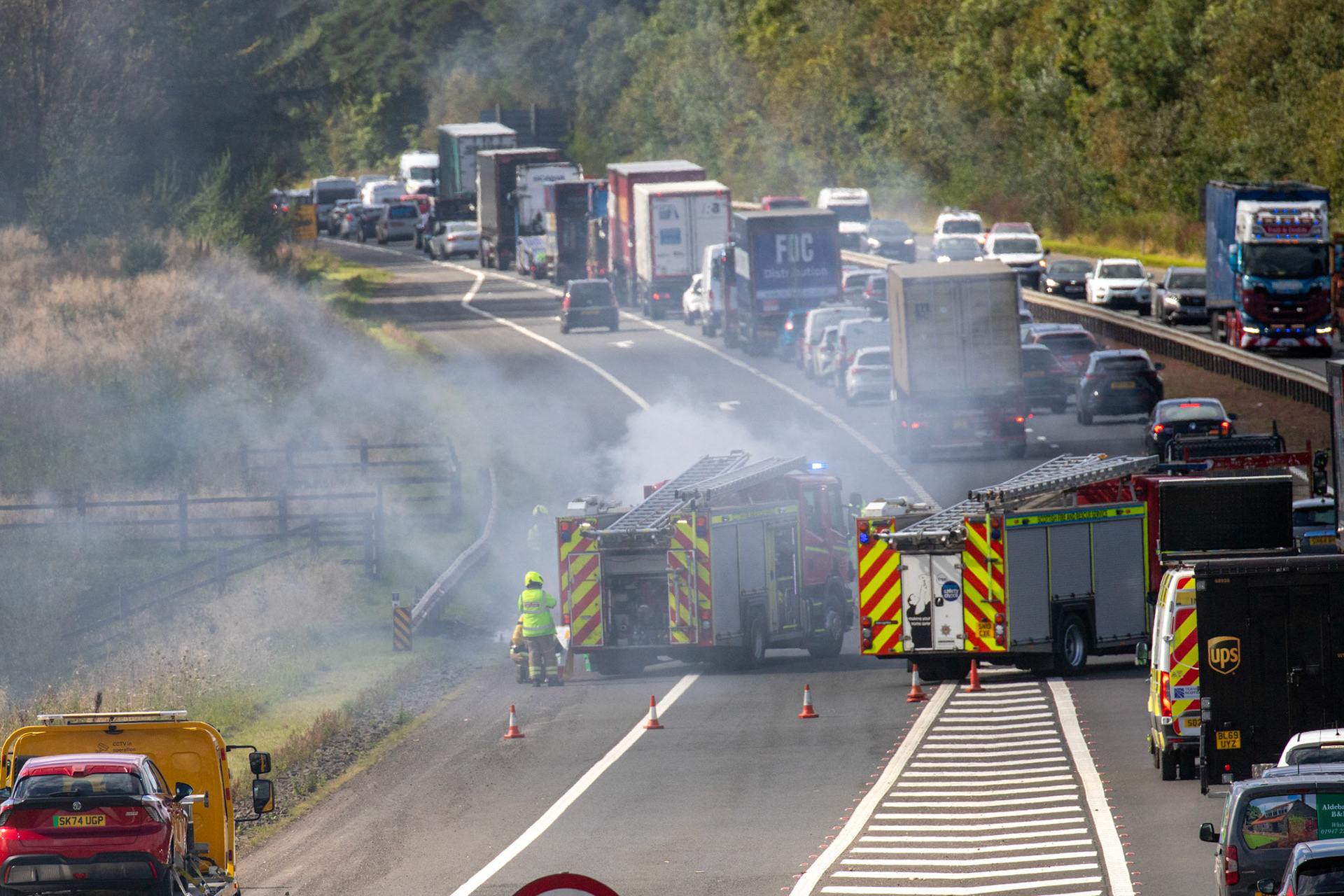 Car Fire M8 12 Sept 2024