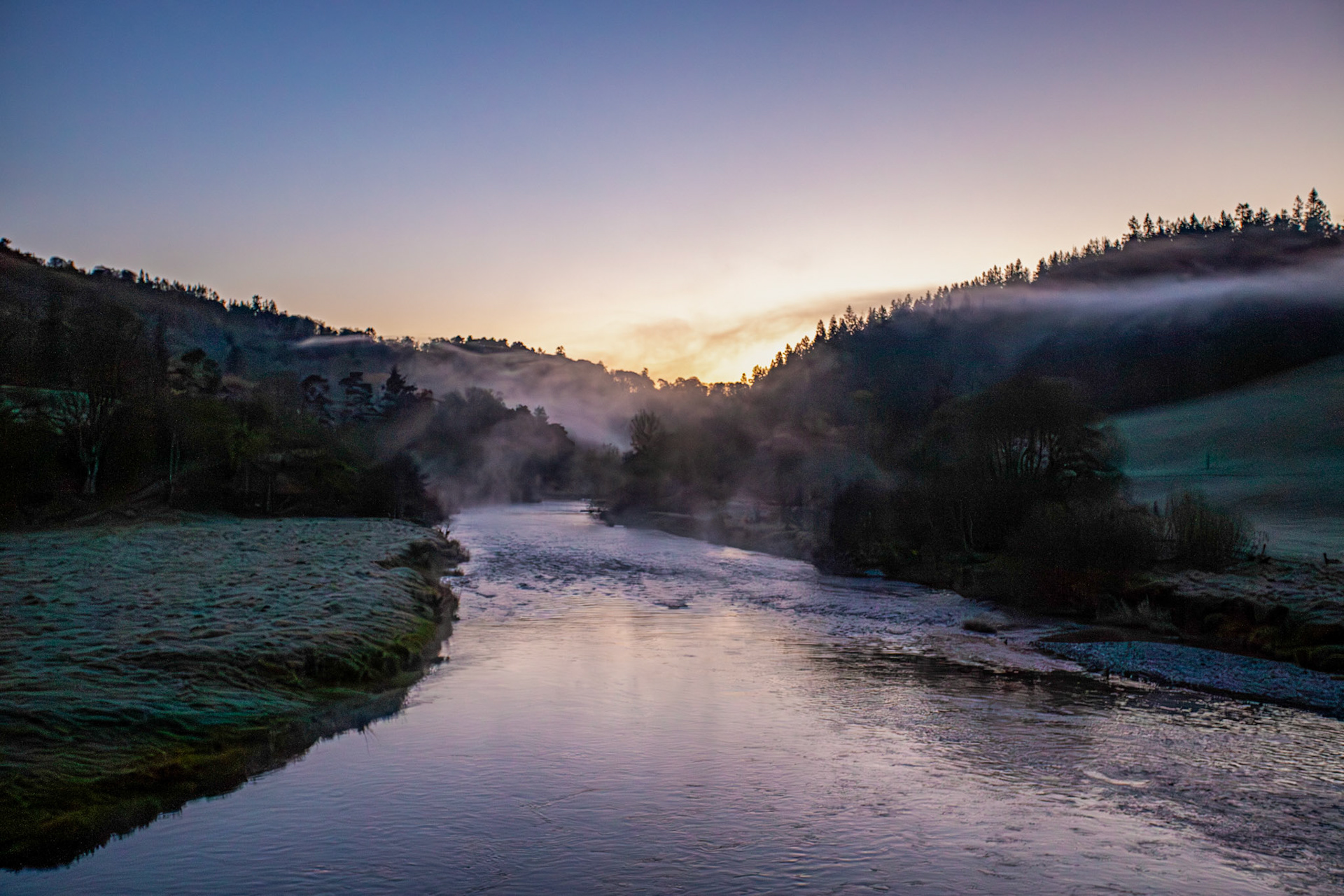 Mist over the river Tweed