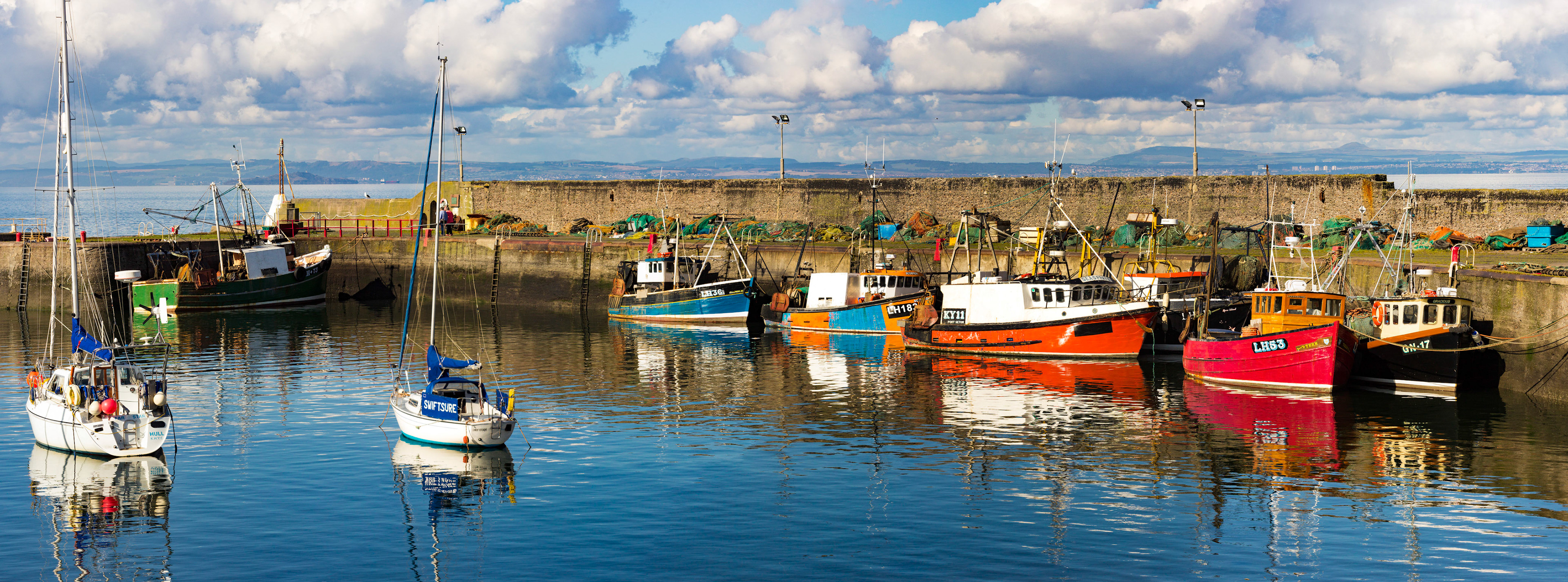 Panorama at Port Seton Harbour Please see my other Photographs at: http://www.jamespdeans.co.uk