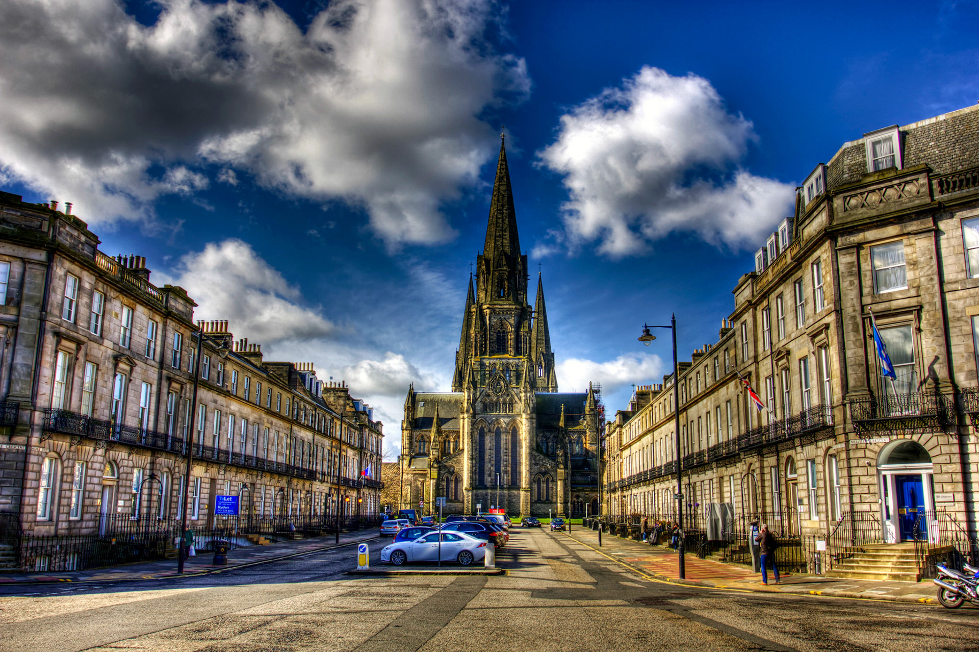This is the tallest church spire built in Scotland since the reformation. This is St Mary's Cathedral or the Cathedral Church of Saint Mary the Virgin is a cathedral of the Scottish Episcopal Church in Edinburgh, Scotland.