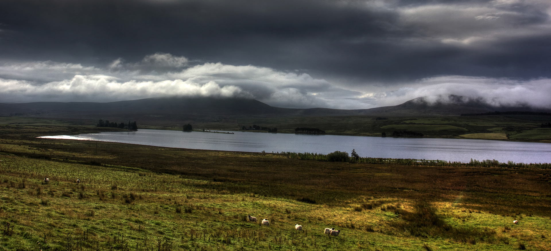 East &amp; West Cairn Hills and the Cauldstane Slap in the Pentland Hills. The water is Harperrig Reservoir. Viewed from the Lang Whang (A70) at Harperrig Reservoir. Please see my other Photographs at: http://www.jamespdeans.co.uk