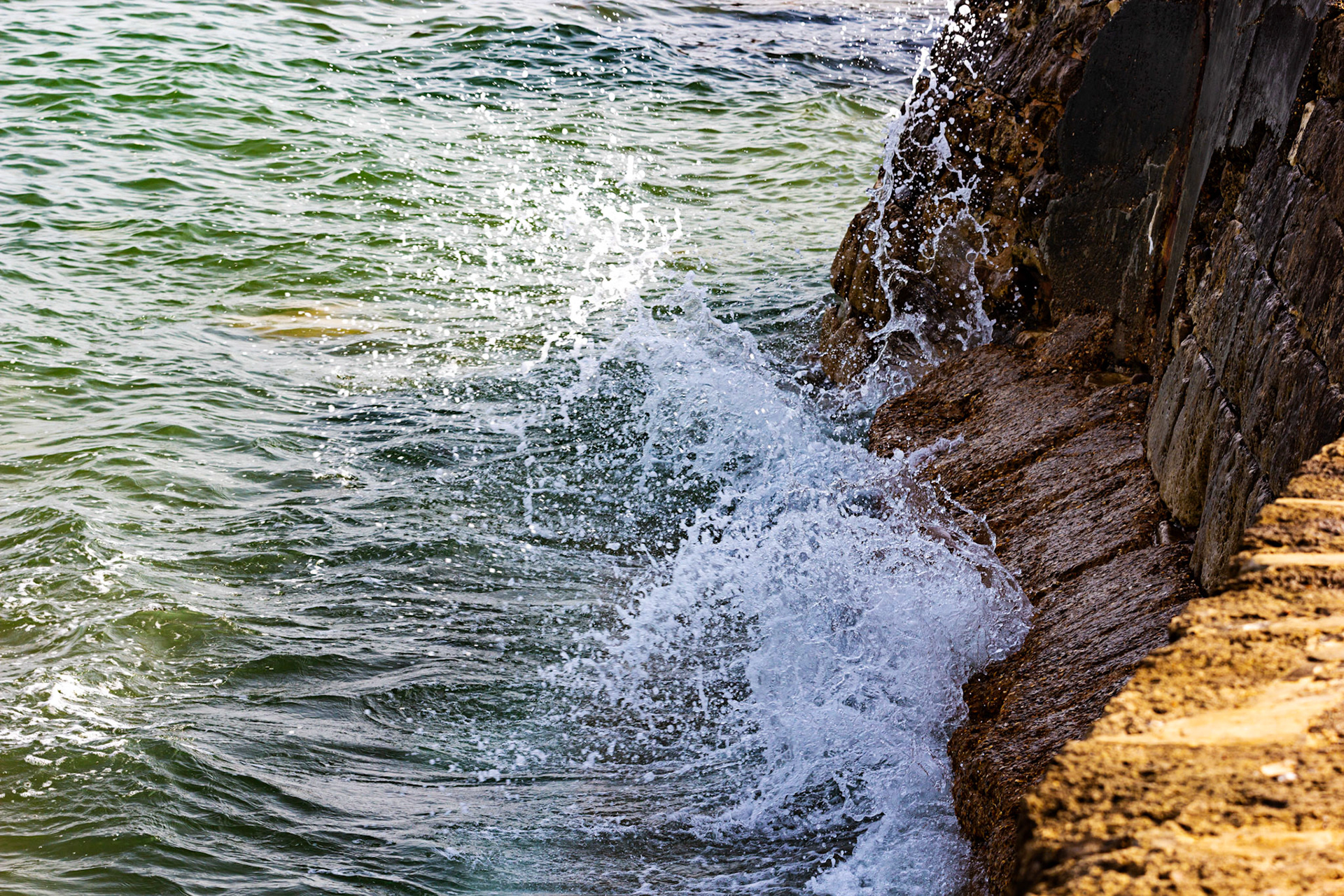 Sea at Old St Helen's Church Duver IOW 16 July 2022
