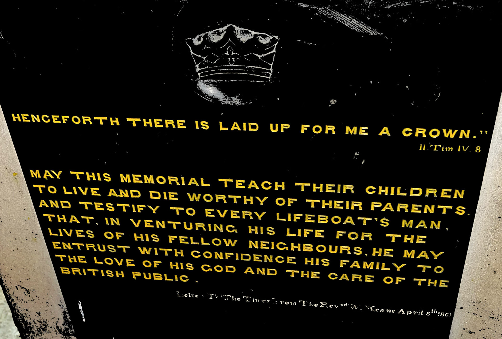 Whitby 24 March 2026The memorial in St Mary's Church to the Lifeboat wreck on 9 February 1861. A great storm wrecked more than 200 ships on the east coast. The Whitby lifeboat crew launched five times to rescue stricken vessels, but on their sixth launch, tragedy struck. A freak wave hit the lifeboat, which capsized, and all but one of the crew were lost.Henry Freeman survived because he was wearing a new design of Cork Life Jacket.