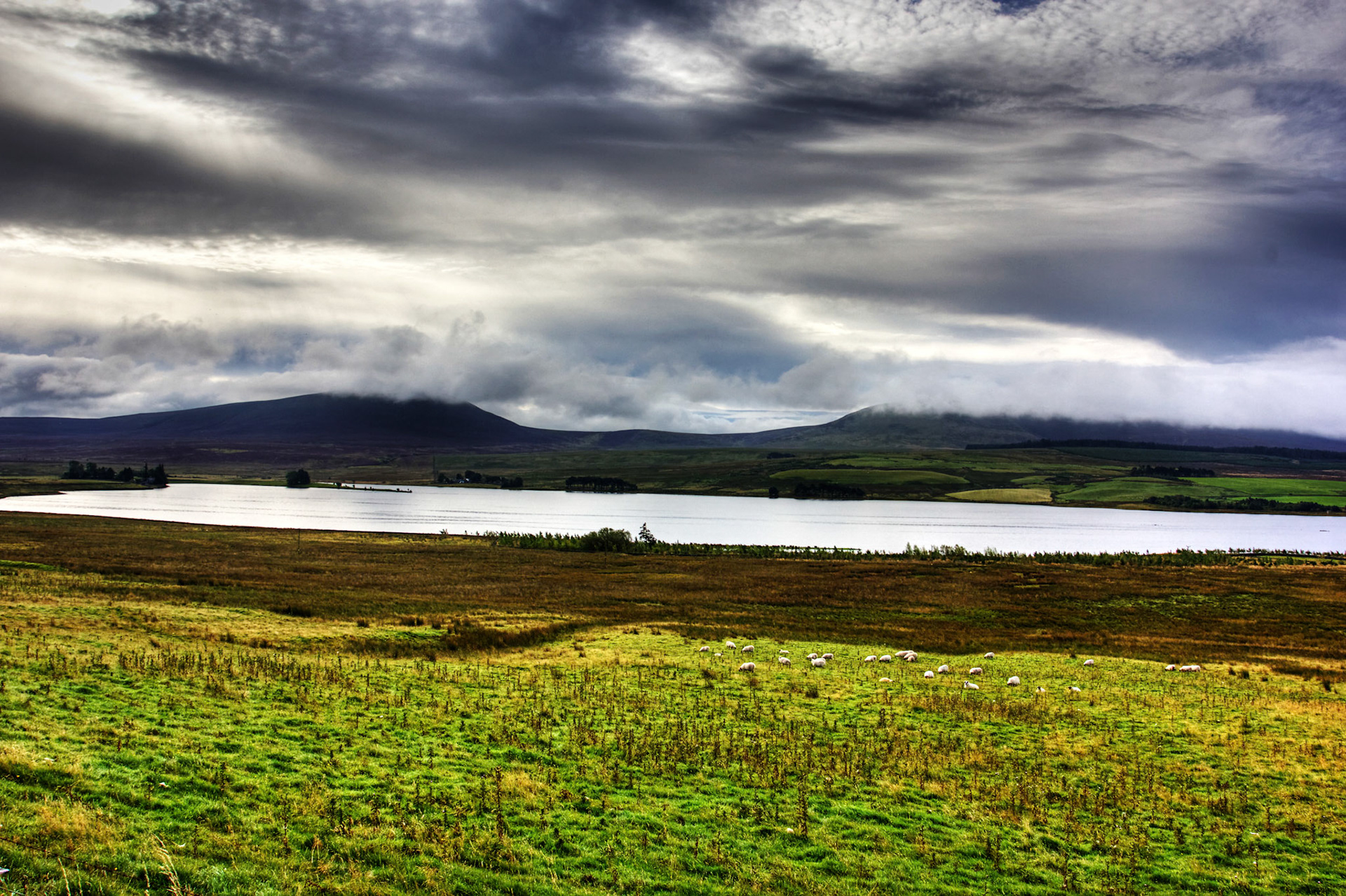 East &amp; West Cairn Hills and the Cauldstane Slap in the Pentland Hills. The water is Harperrig Reservoir. Viewed from the Lang Whang (A70) at Harperrig Reservoir. Please see my other Photographs at: http://www.jamespdeans.co.uk