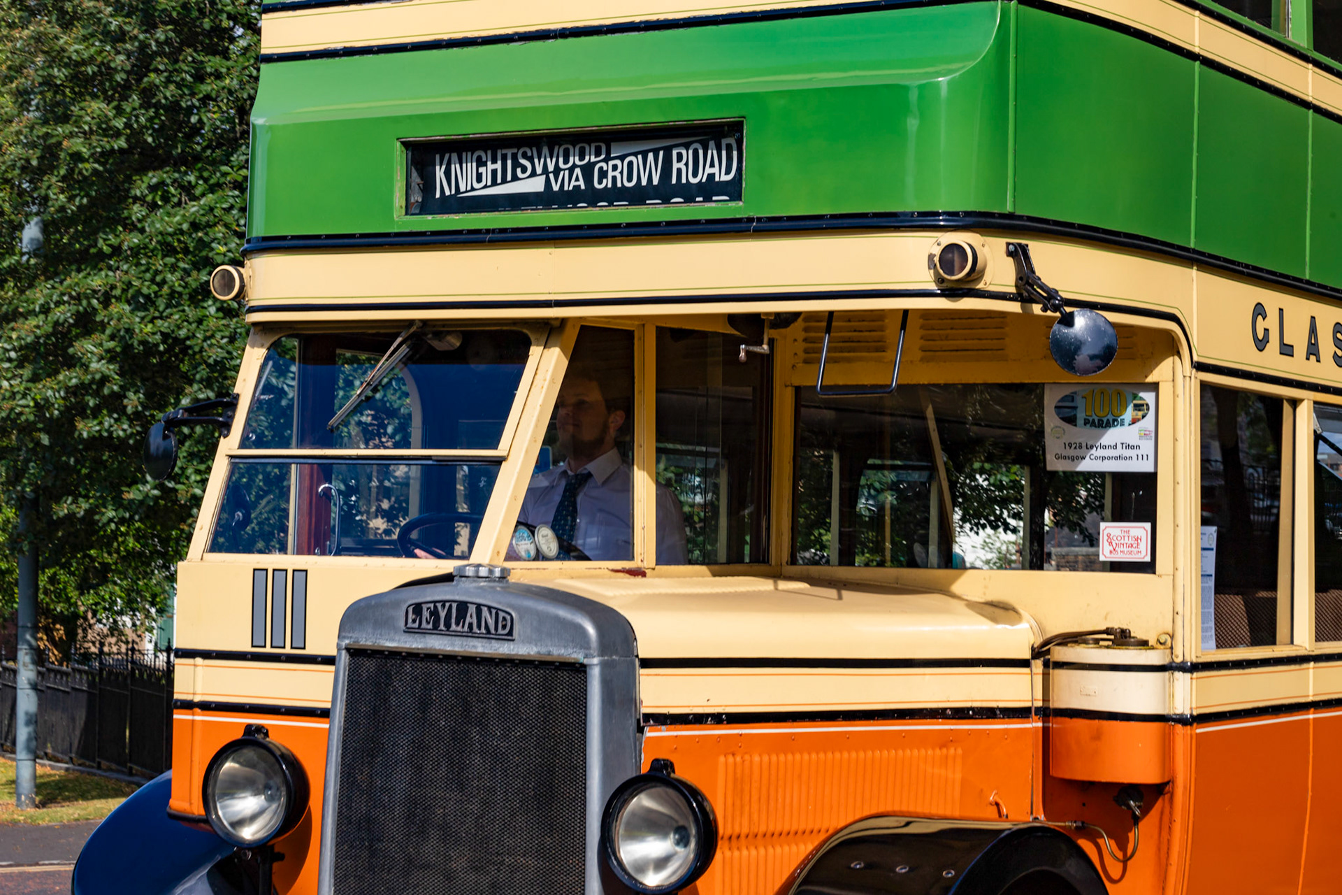 GE2446 Number: 111 1928 Leyland Titan - 100 years of Glasgow Corporation Motorbuses at the People's Palace Glasgow 03 August 2024