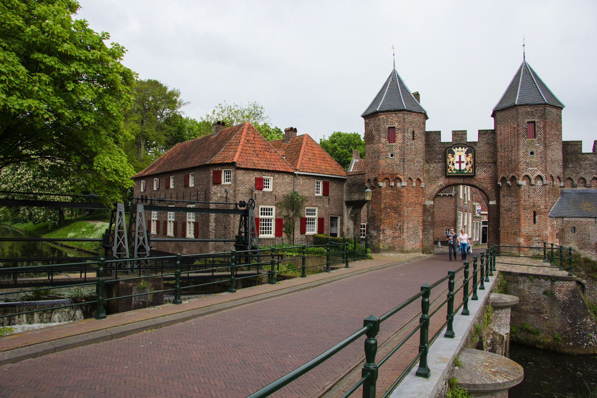 Amersfoort - Koppelpoort medieval gate Amersfoort, Netherlands. Build c1425 - it is a complex structure, being a gate covering the canal, 2 roadways and a bridge. Please see my other Photographs at: http://www.jamespdeans.co.uk/