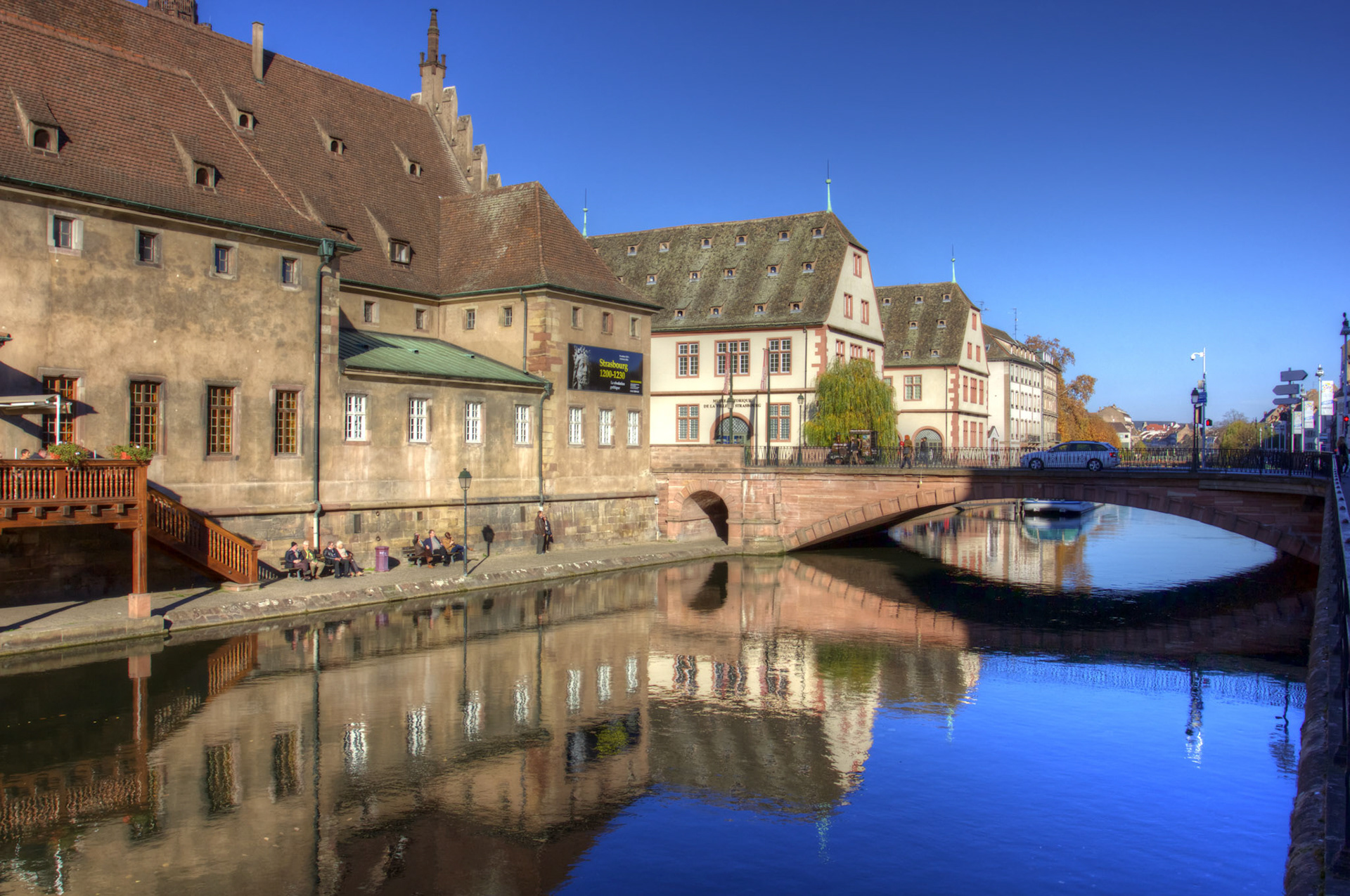 The old customs house in Strasbourg. This building has been rebuilt quite a few times, including the 1960s. In 1497 there was a major fire here and people jumped out of the narrow windows into the river. People managed to escape until a rather fat monk tried to escape. He got stuck causing the deaths of 26 people.Please see my other Photographs at: http://www.jamespdeans.co.uk/