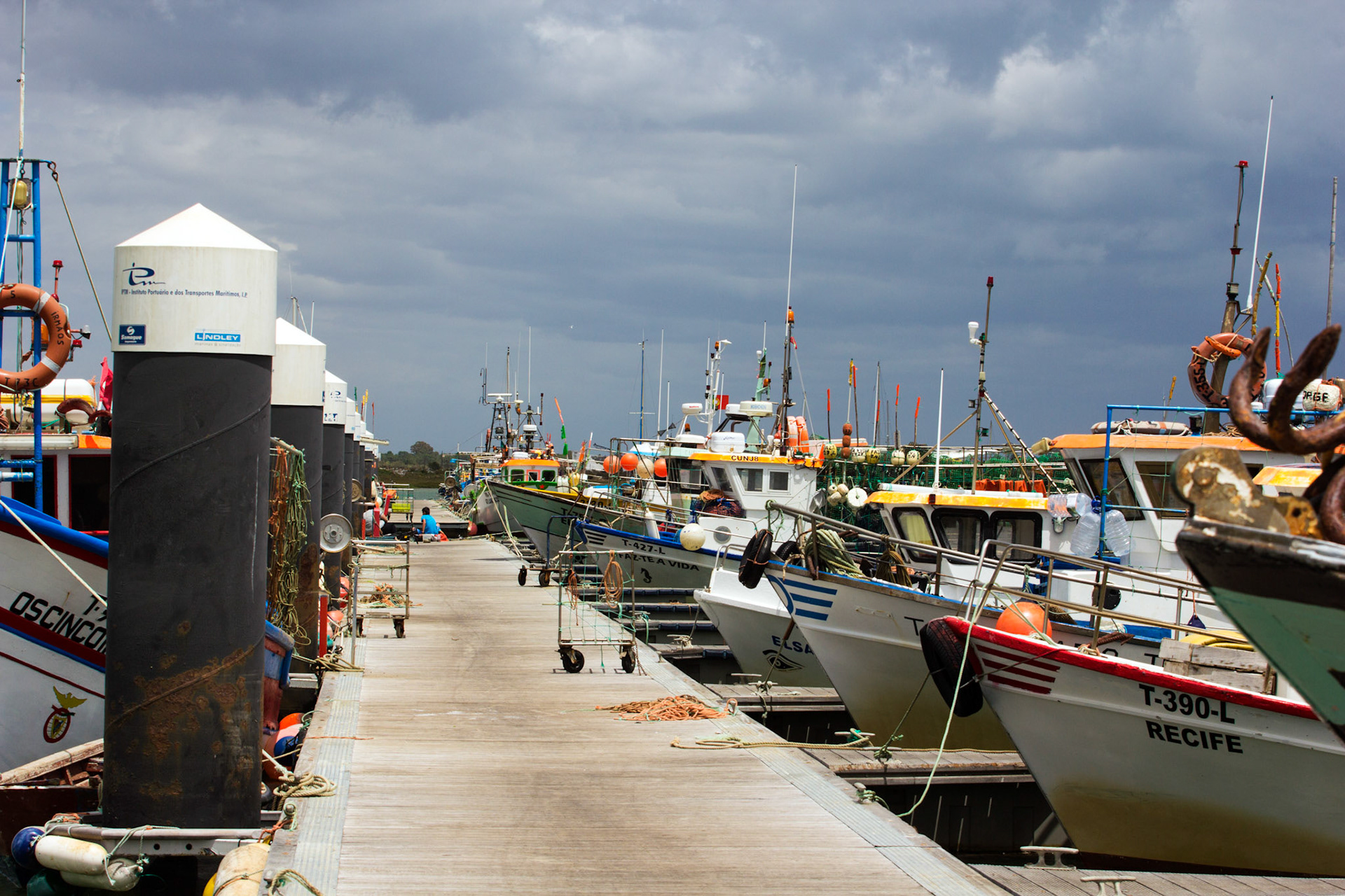 Fishing Boats at the pontoon in Santa Luzia