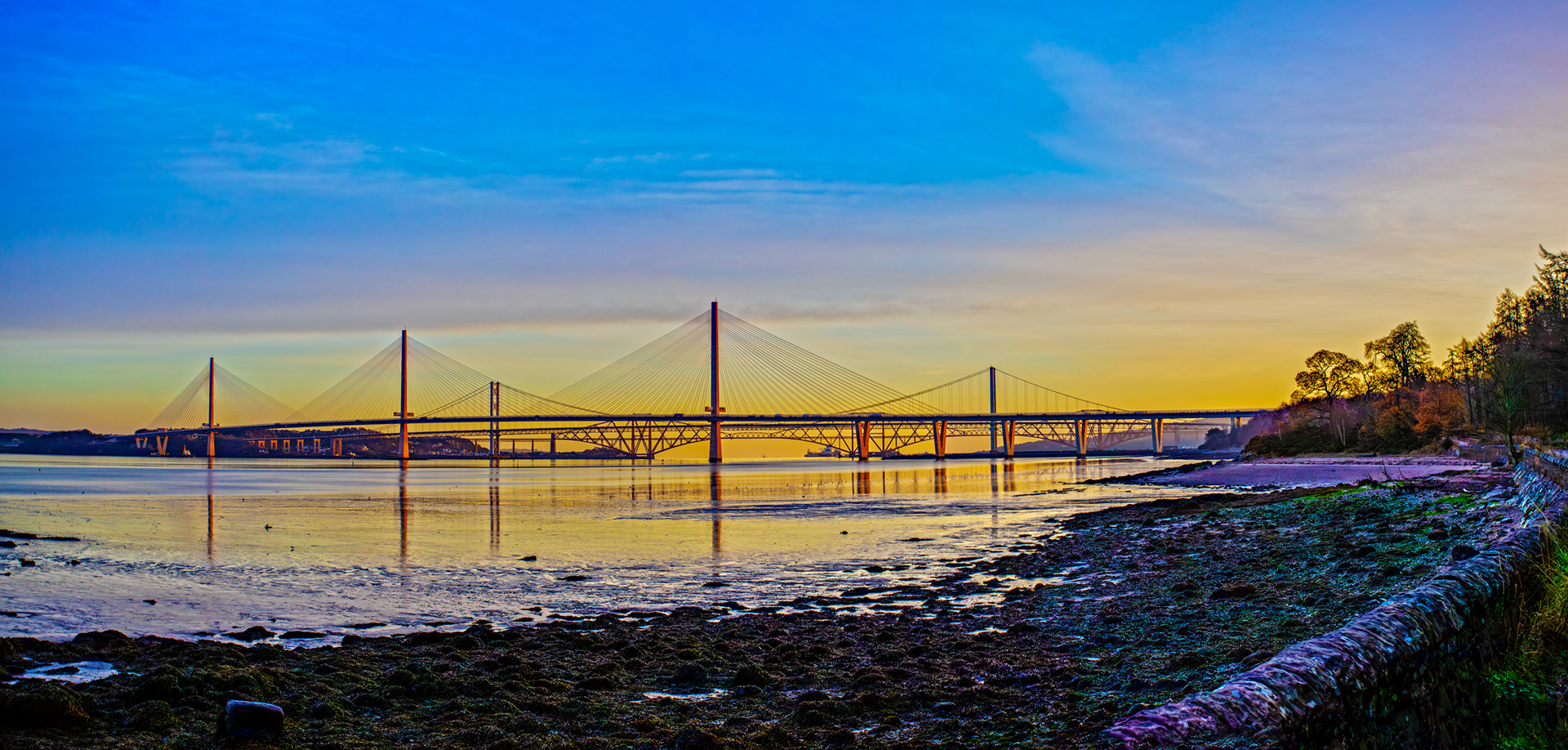 The Forth Bridges viewed from Hopetoun 04 December 2024