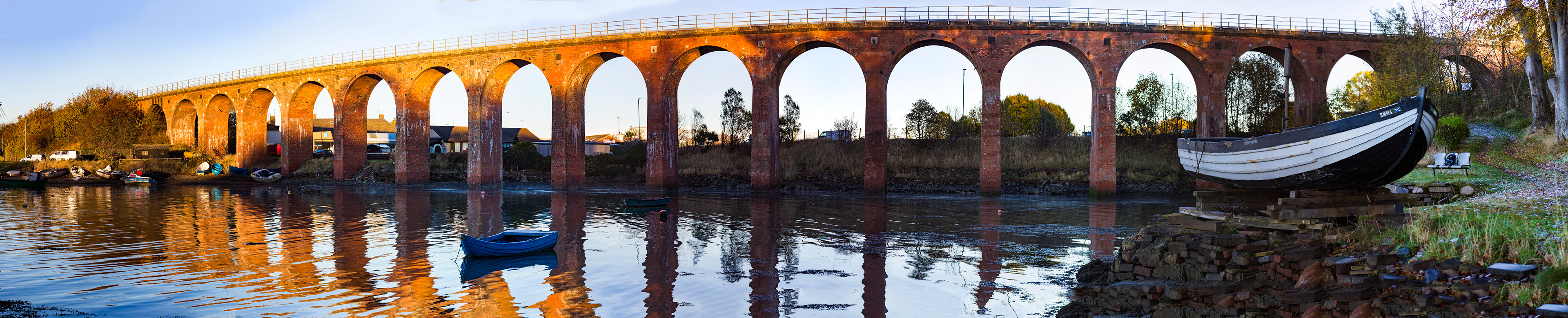 The Rossie Viaduct at Ferryden during a frosty day at Montrose Basin.Please see my other Photographs at: www.jamespdeans.co.uk. Please follow me on Twitter - @JamesatSS