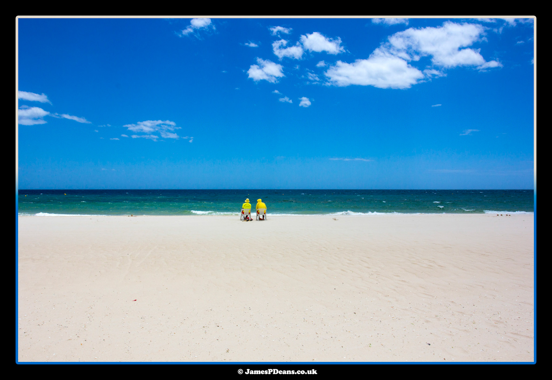 On Tavira Island - Praia do Barril beach. The lifeguards having a quiet day as the tourists don't like getting sand blasted.   Please see my Photographs of Portugal at: http://www.jamespdeans.co.uk/p116503744