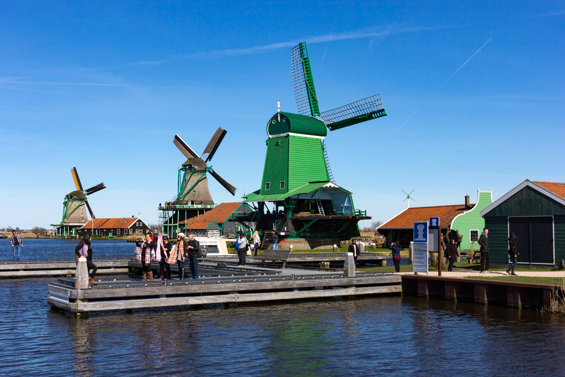 Zaanse Schans - the windmills produced many things, from sawn timber to chocolate. The large chocoalte factory that is now situated in Zaanse Schans commenced in a windmill. Please see my other Photographs at: www.jamespdeans.co.uk