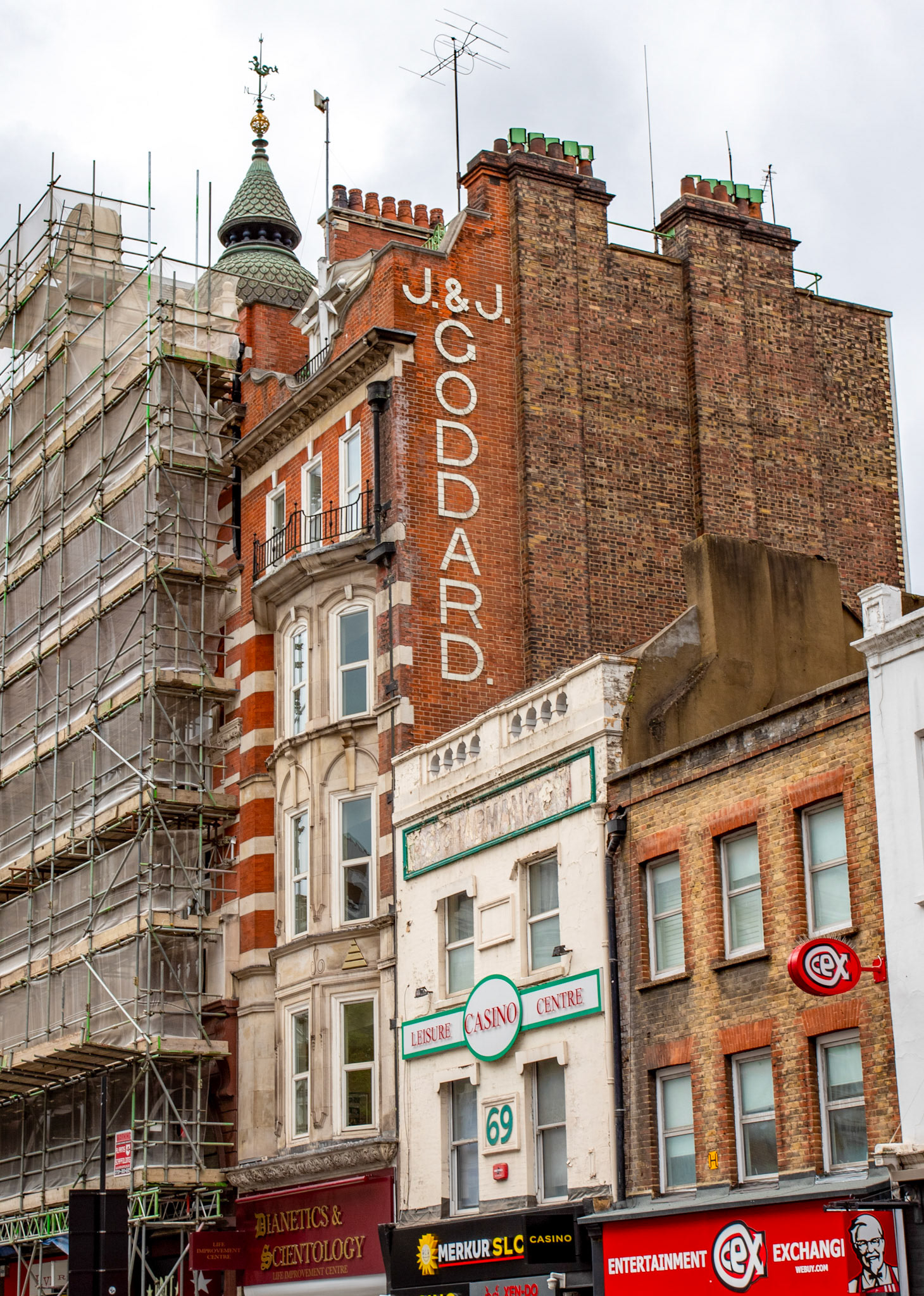 J&amp;J Goodard, Ghostsign, Tottenham Court Road, Soho, London 18 August 2025