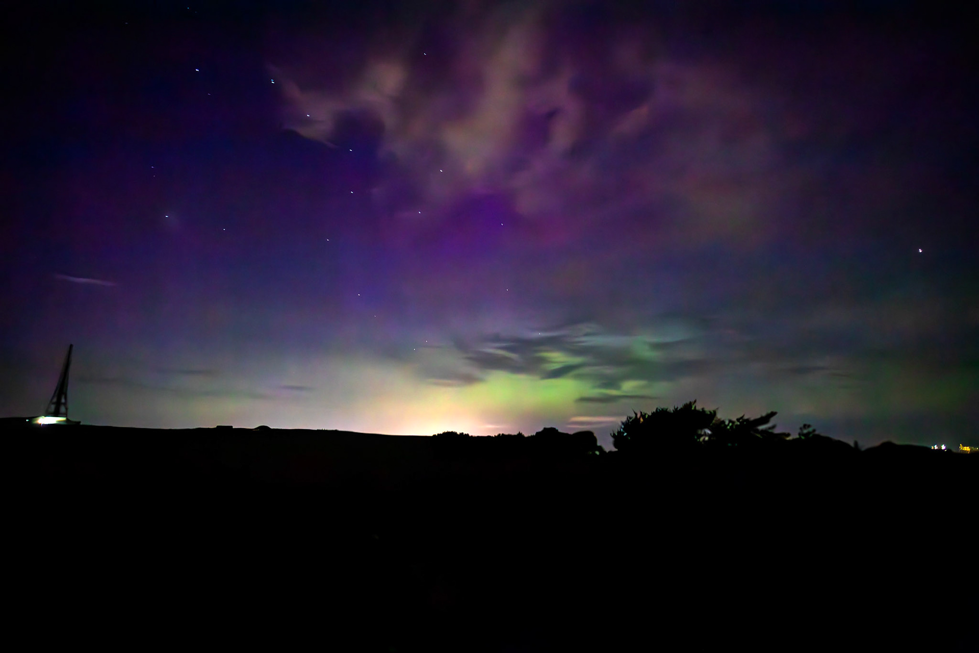 Aurora borealis (Northern Lights) from the Bathgate Hills 12 August 2024