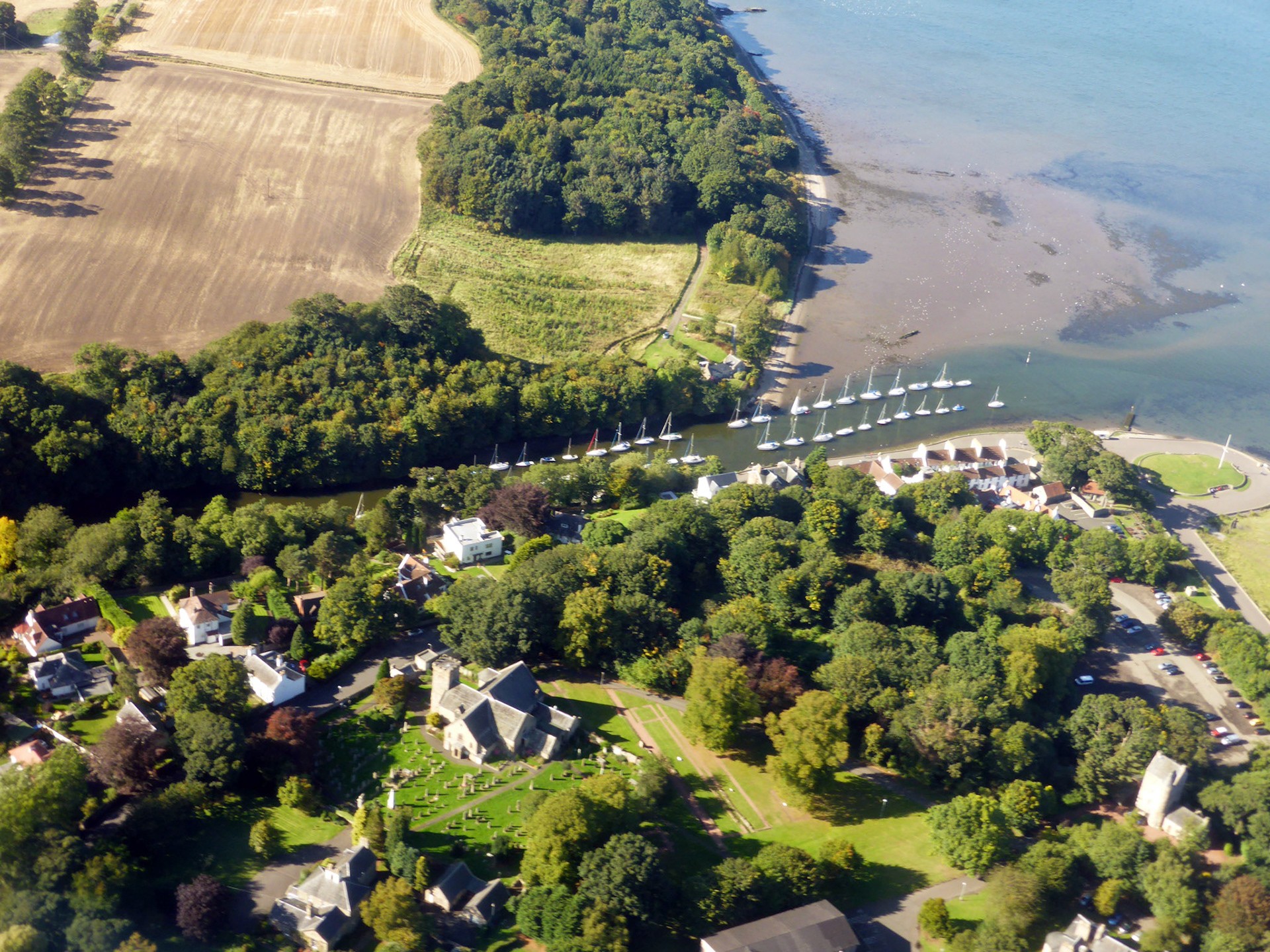 Same trip as the second previous Photograph - on my way back fom Stuttgart, but on the opposite side of the plane - Golf Course at Cramond viewed out of the flight from Schiphol to Edinburgh Airport. Please see my other Photographs at: http://www.jamespdeans.co.uk/