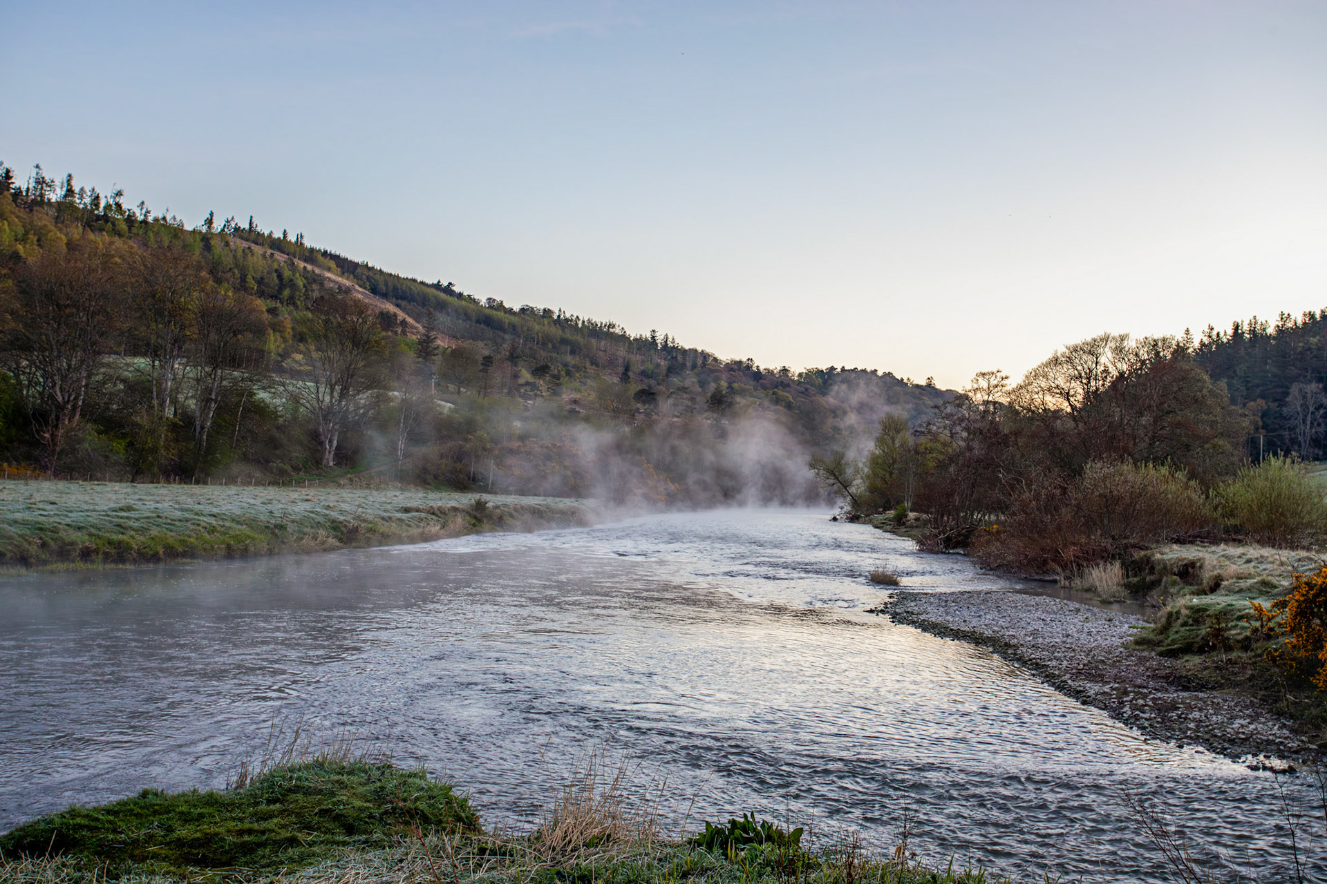 Mist over the river Tweed
