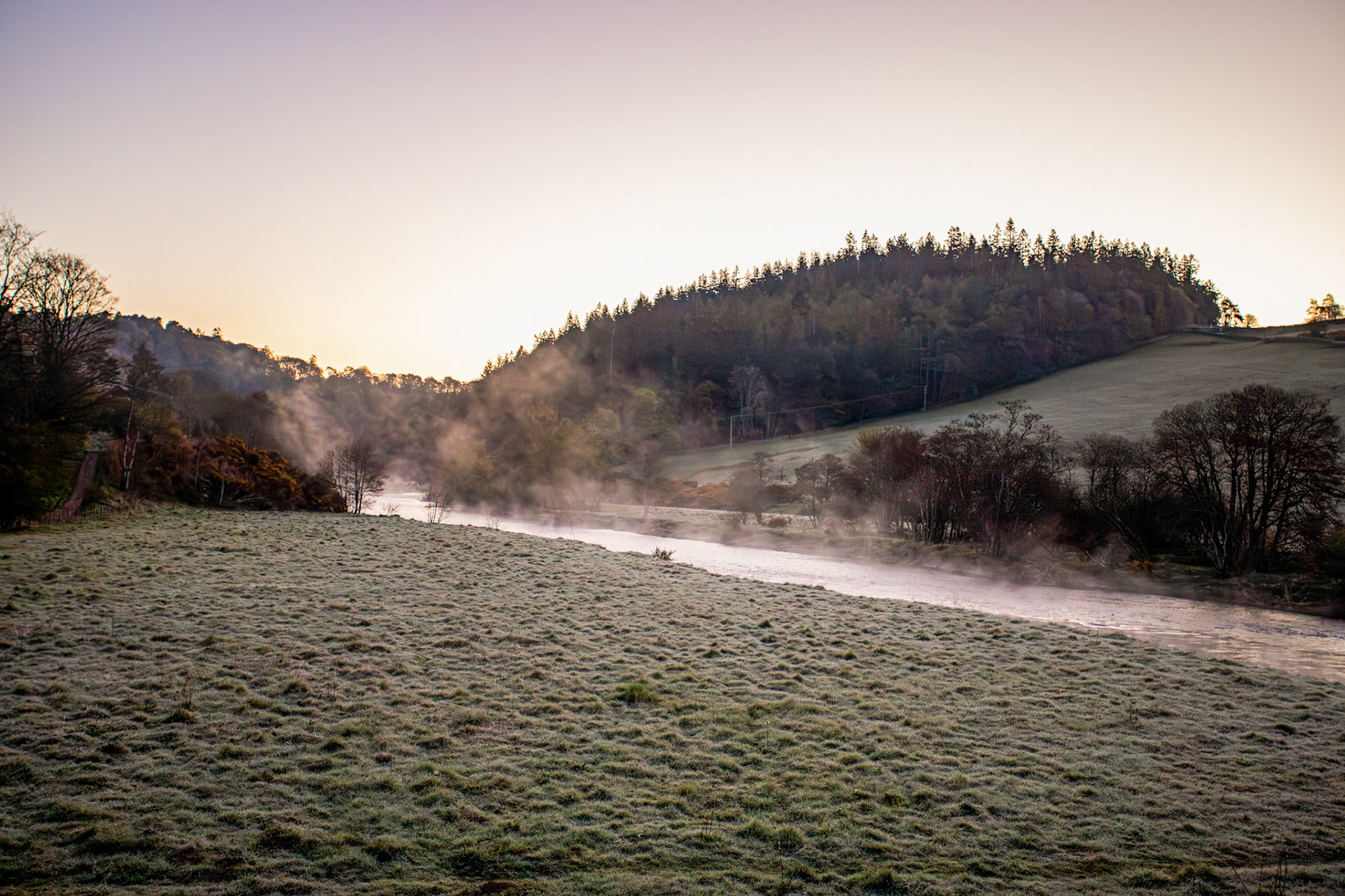 Mist over the river Tweed
