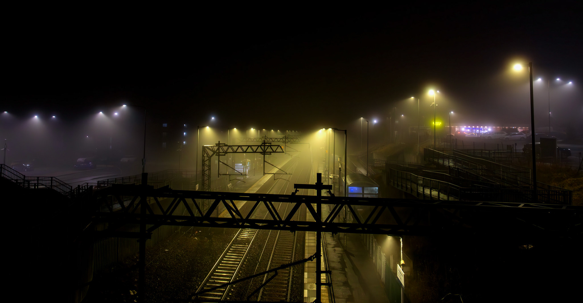 Livingston North Station in Fog 19 Jan 2026