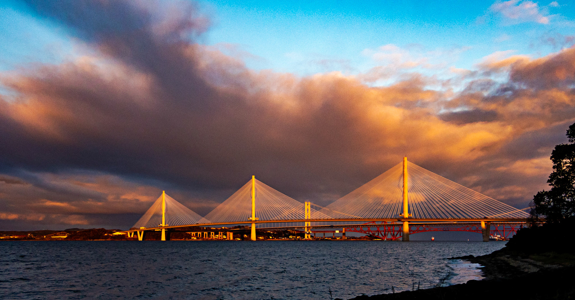Forth Bridges in the Golden Hour viewed from Hopetoun 21 Nov 2021 Please see my other photos at JamesPDeans.co.uk