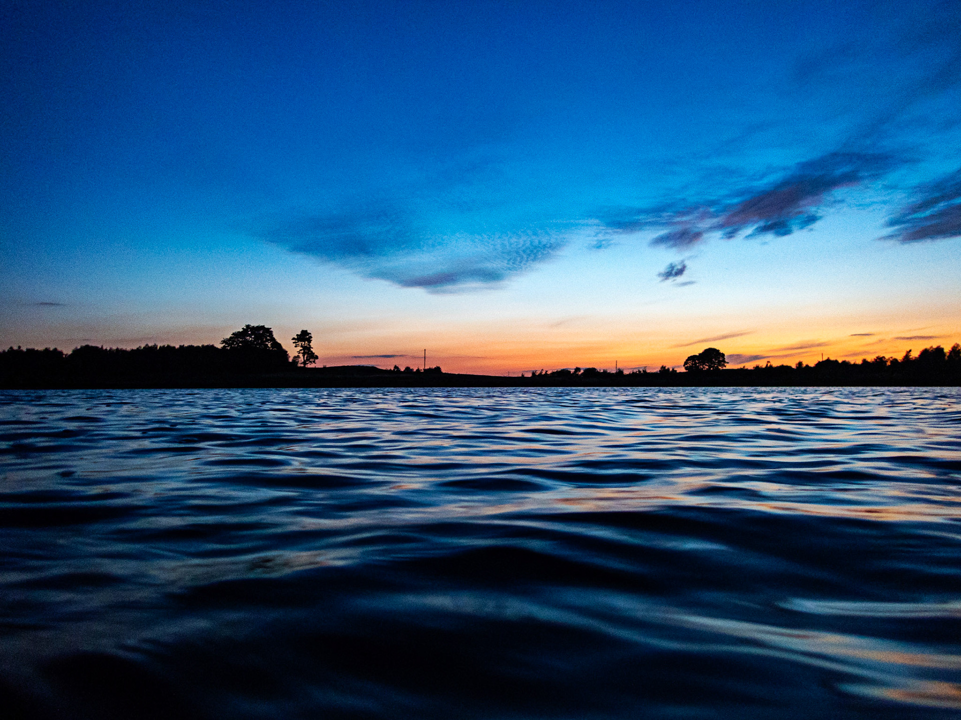 Harperrig Reservoir. Sunset swim. 13 Sept 2022