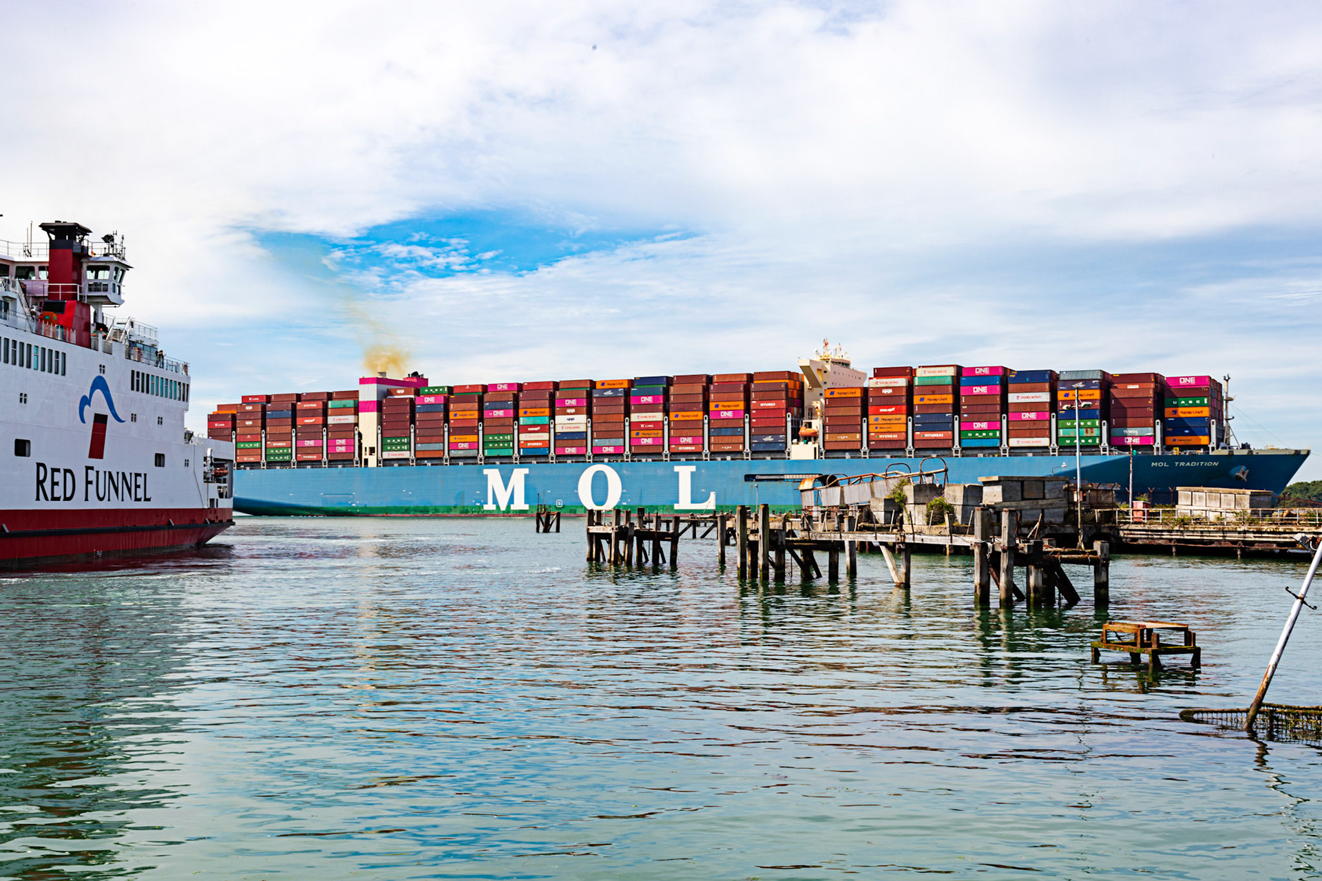 Large Container Ship on Southampton Water 12 July 2022