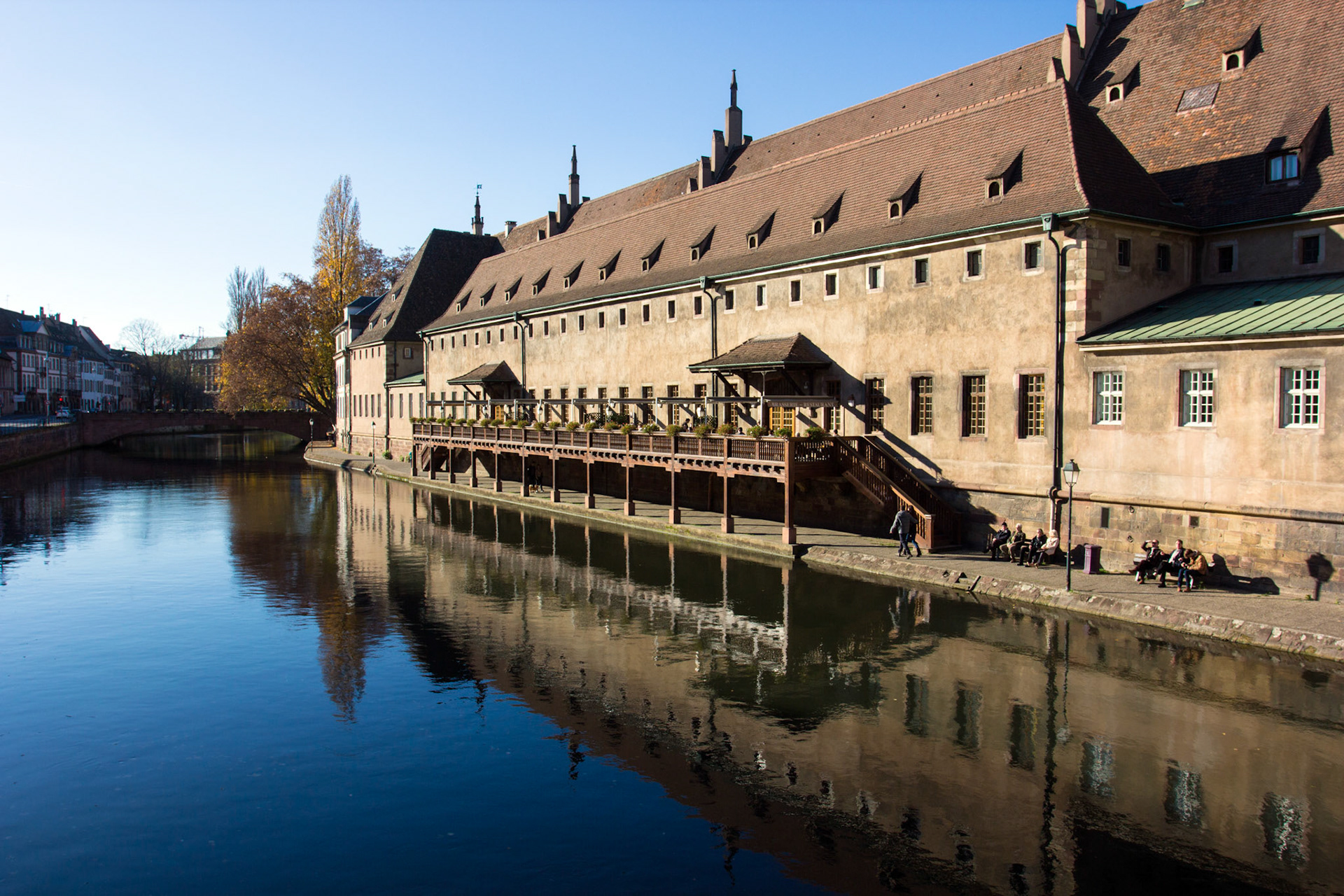 The old customs house in Strasbourg. This building has been rebuilt quite a few times, including the 1960s. In 1497 there was a major fire here and people jumped out of the narrow windows into the river. People managed to escape until a rather fat monk tried to escape. He got stuck causing the deaths of 26 people.Please see my other Photographs at: http://www.jamespdeans.co.uk/