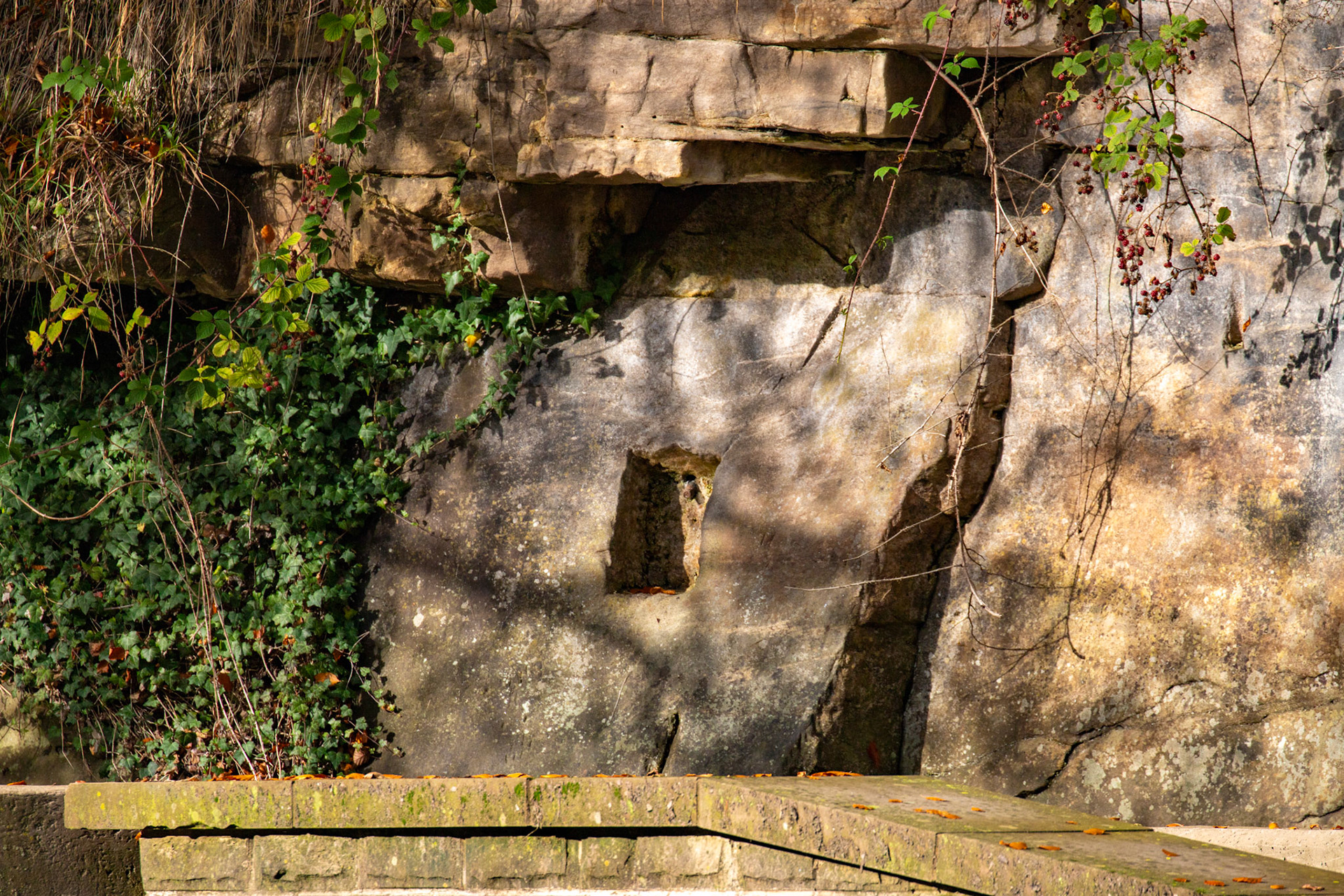 Cramond 18 October 2024 - Old tramway support hole